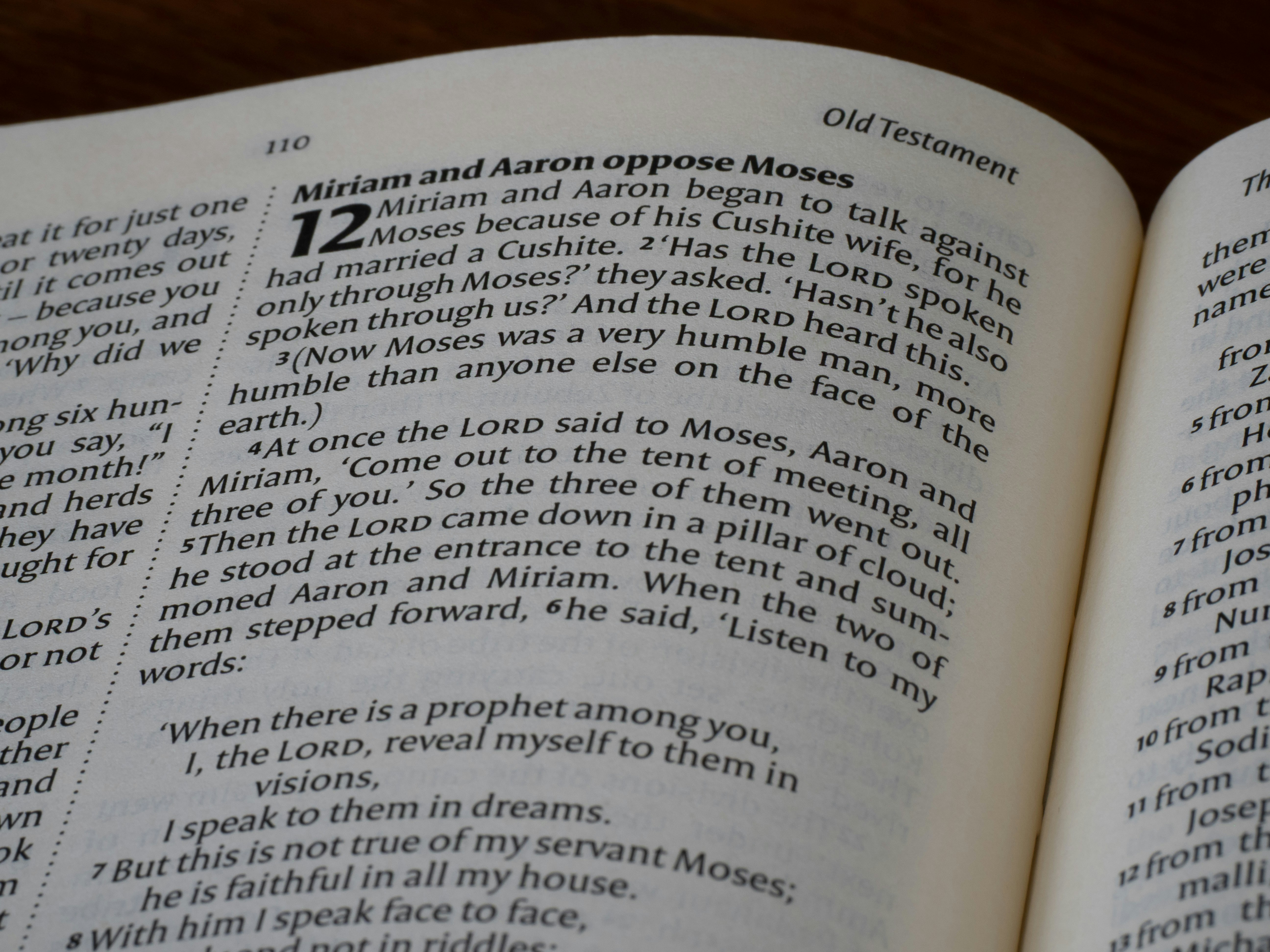 Open bible showing text from the old testament.