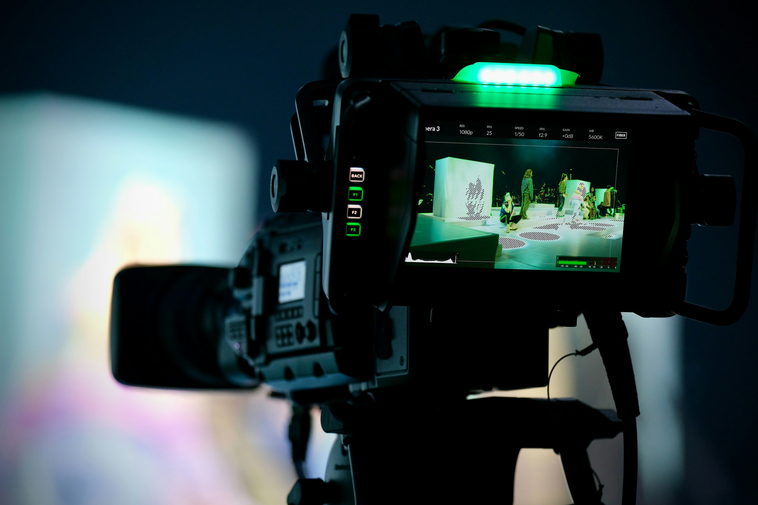 television studio stage lights audience