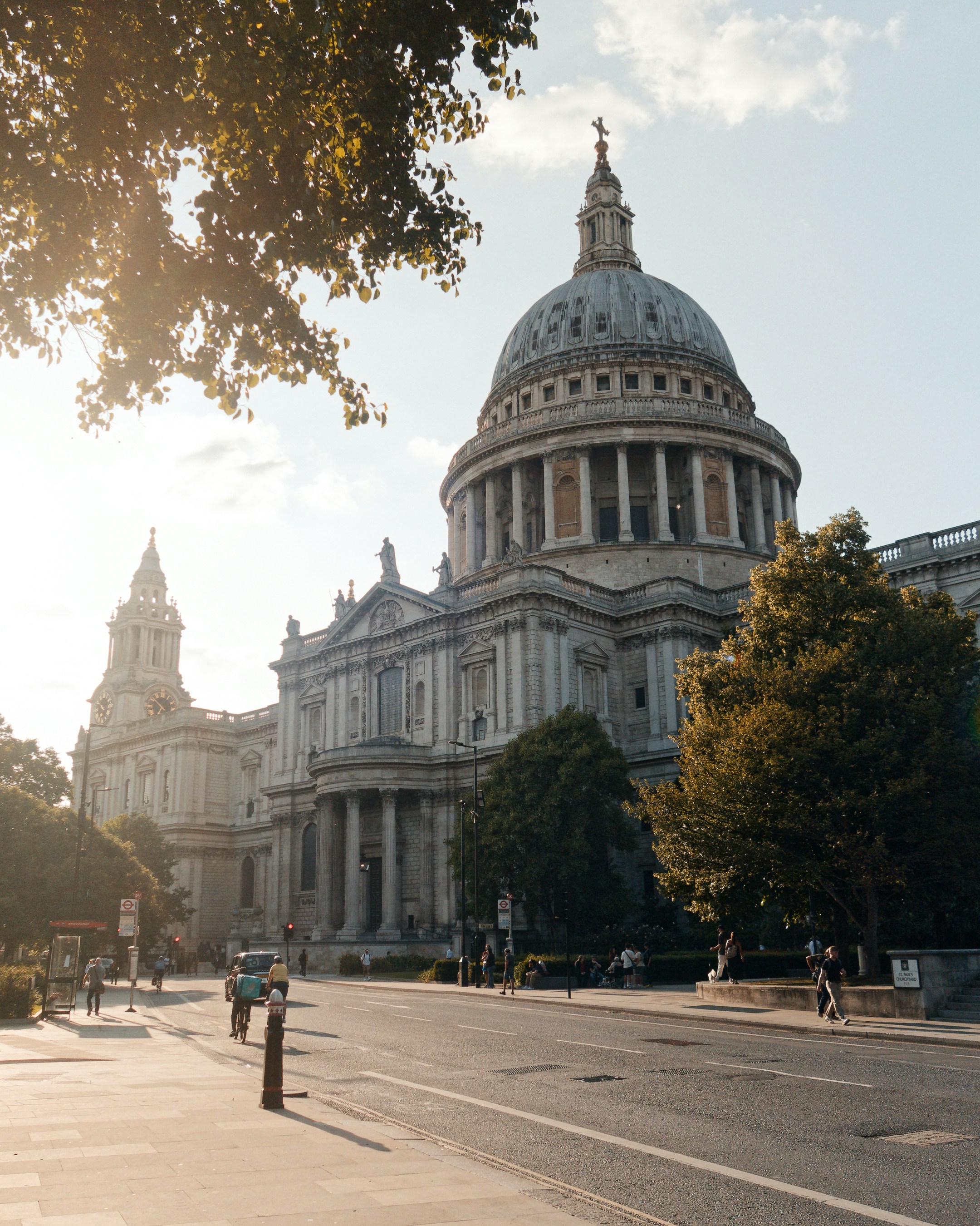 St. paul's cathedral in london bathed in golden sunlight