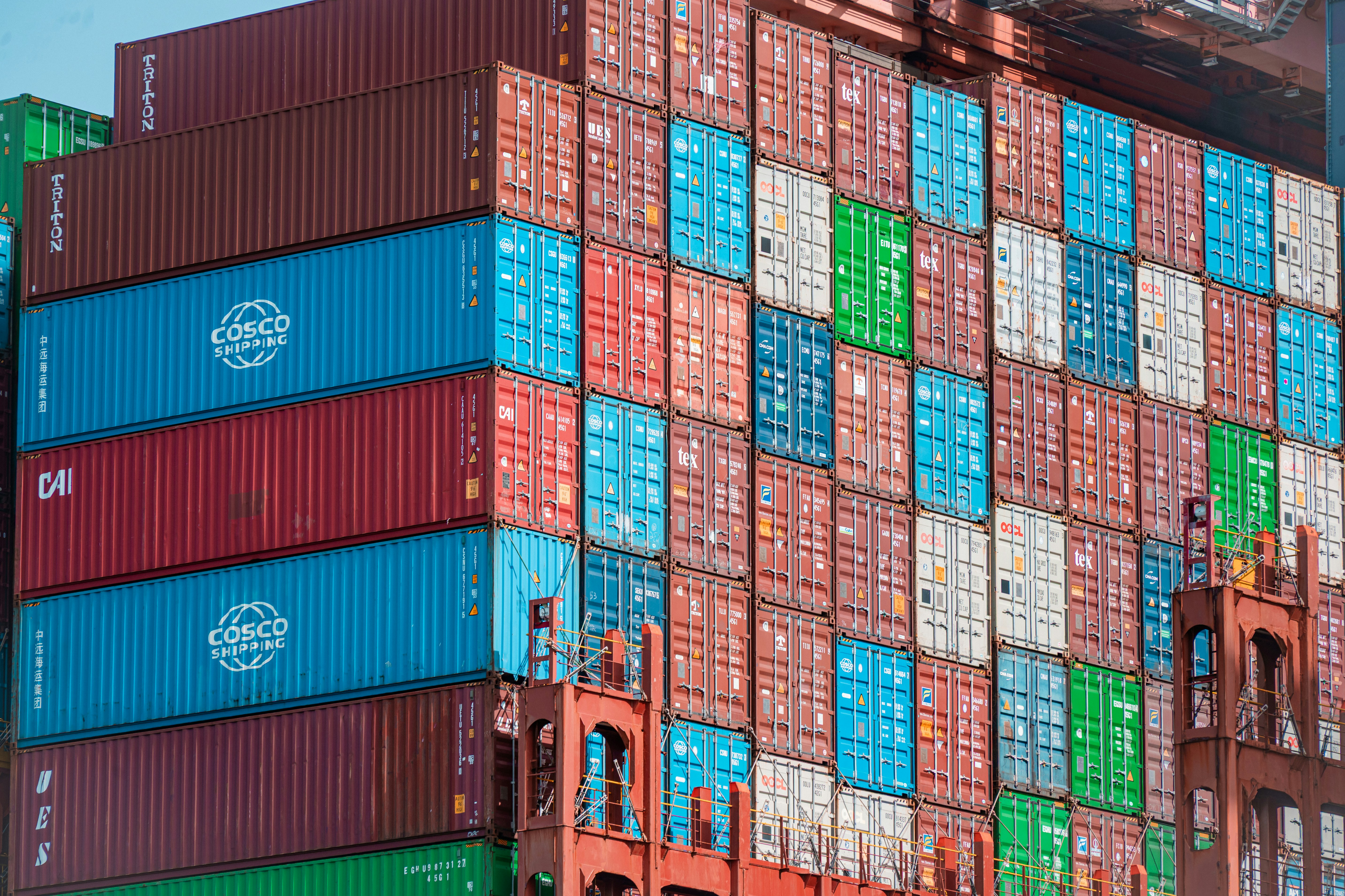 Wide view of shipping containers supporting international trade flows