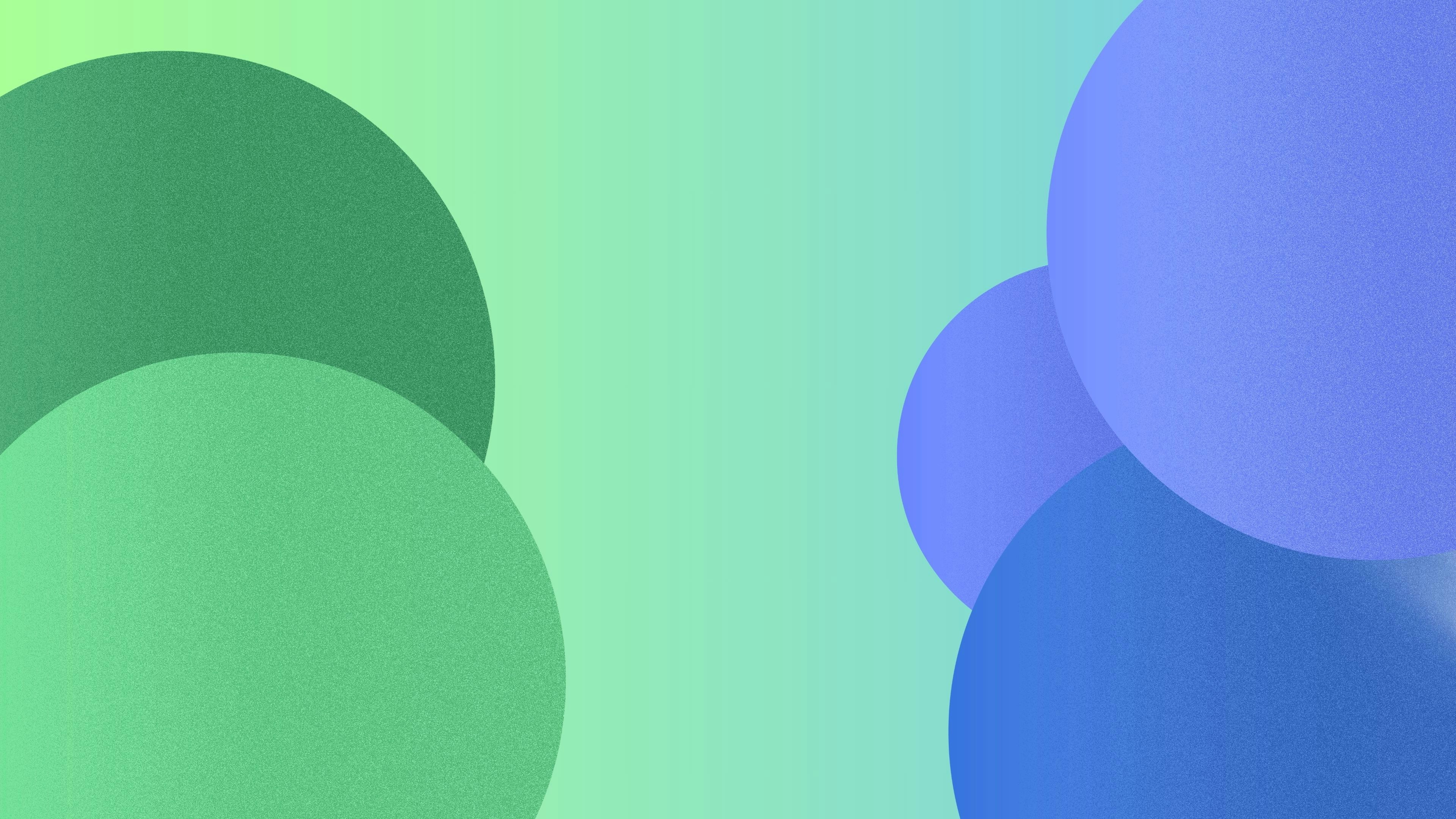 Grüner und blauer Farbverlauf mit überlappenden Kreisen.