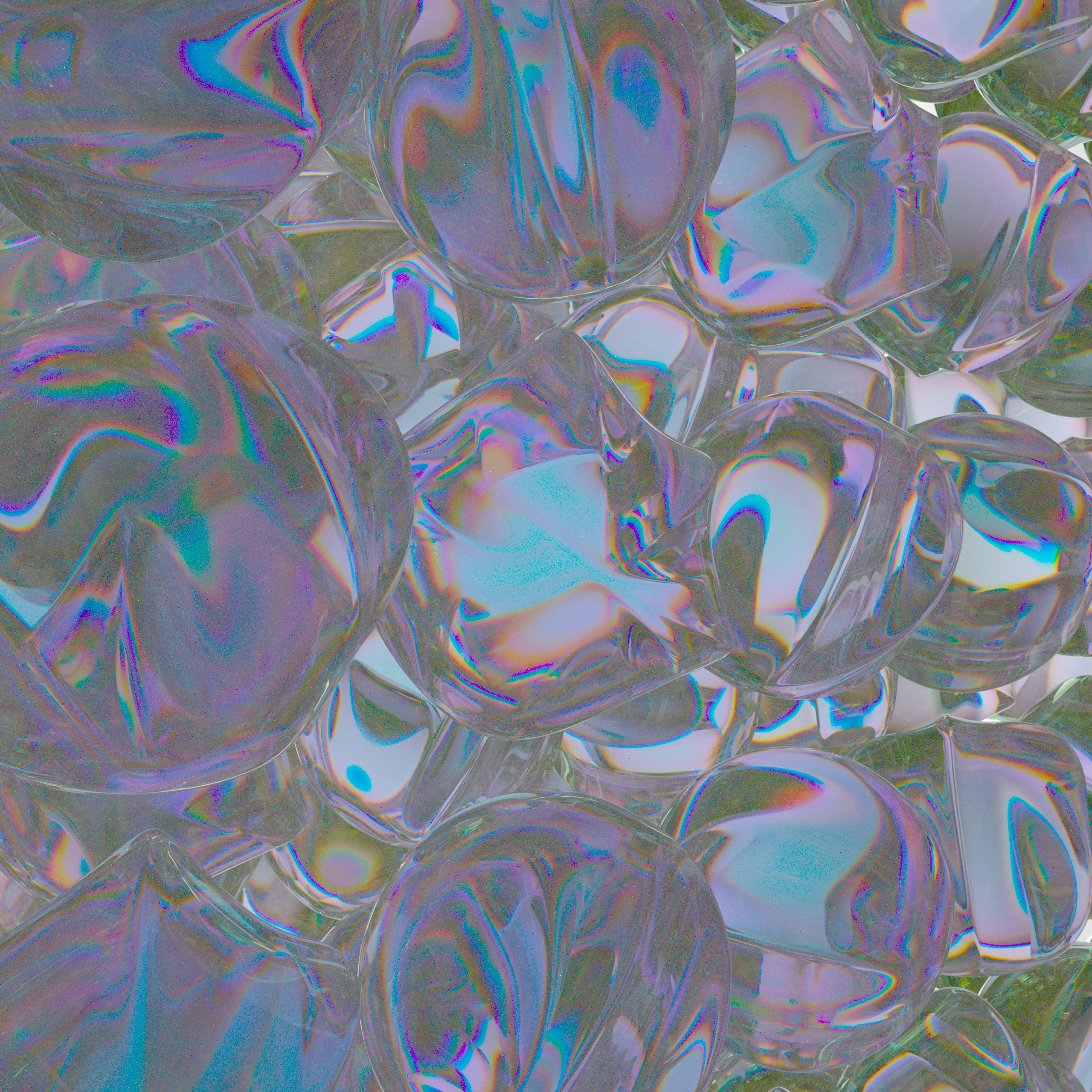 Iridescent clear spheres with colorful reflections - 相关推荐