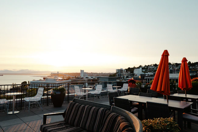 Terraço com vista para a cidade