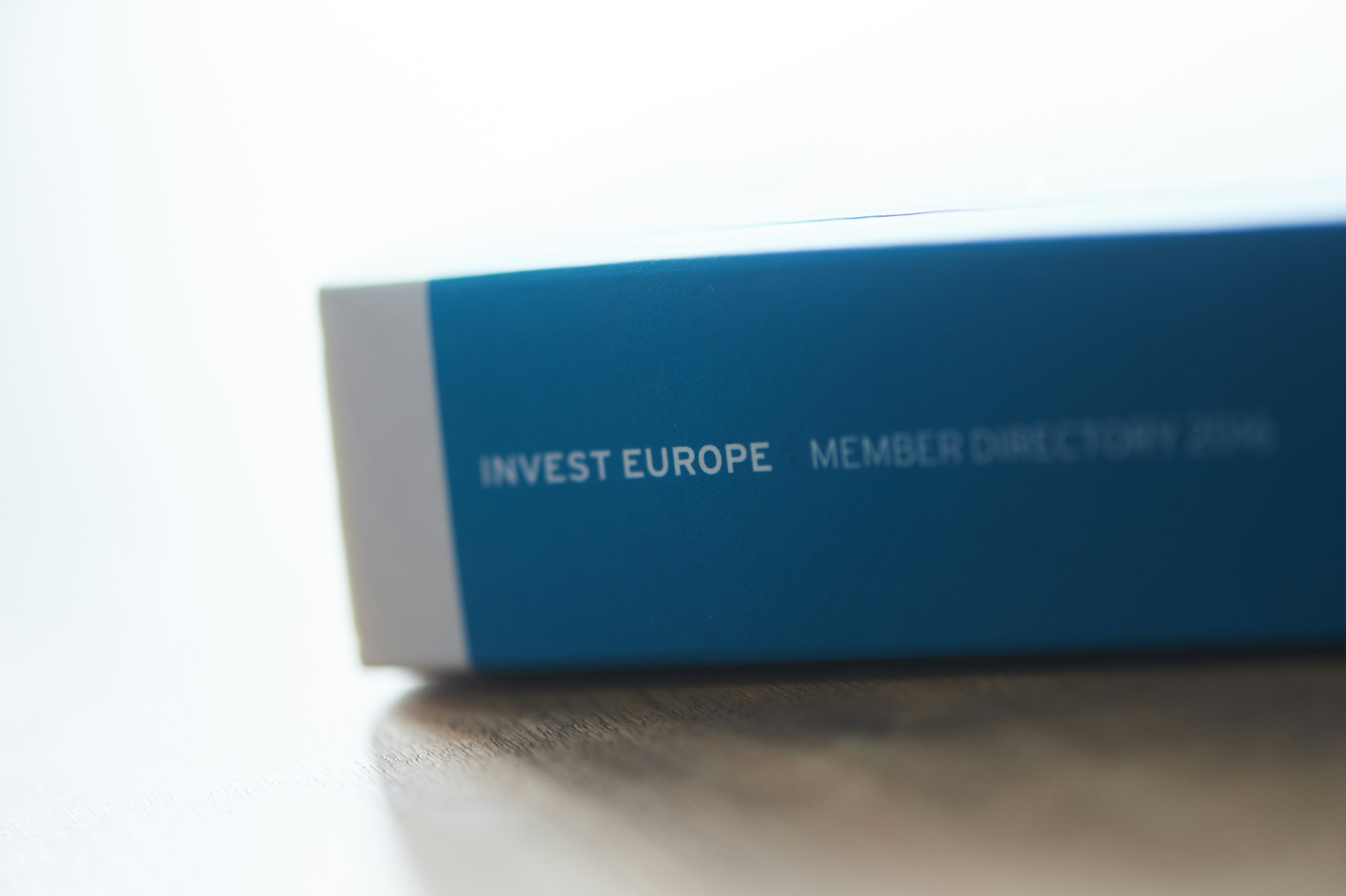 Blue book spine with 'invest europe member directory 2016' text