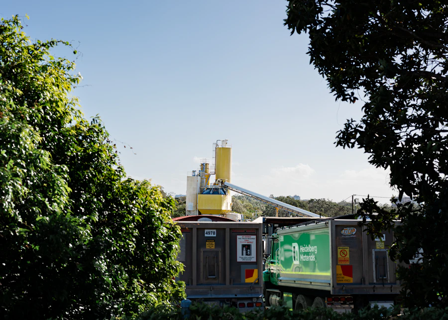 A concrete batching plant
