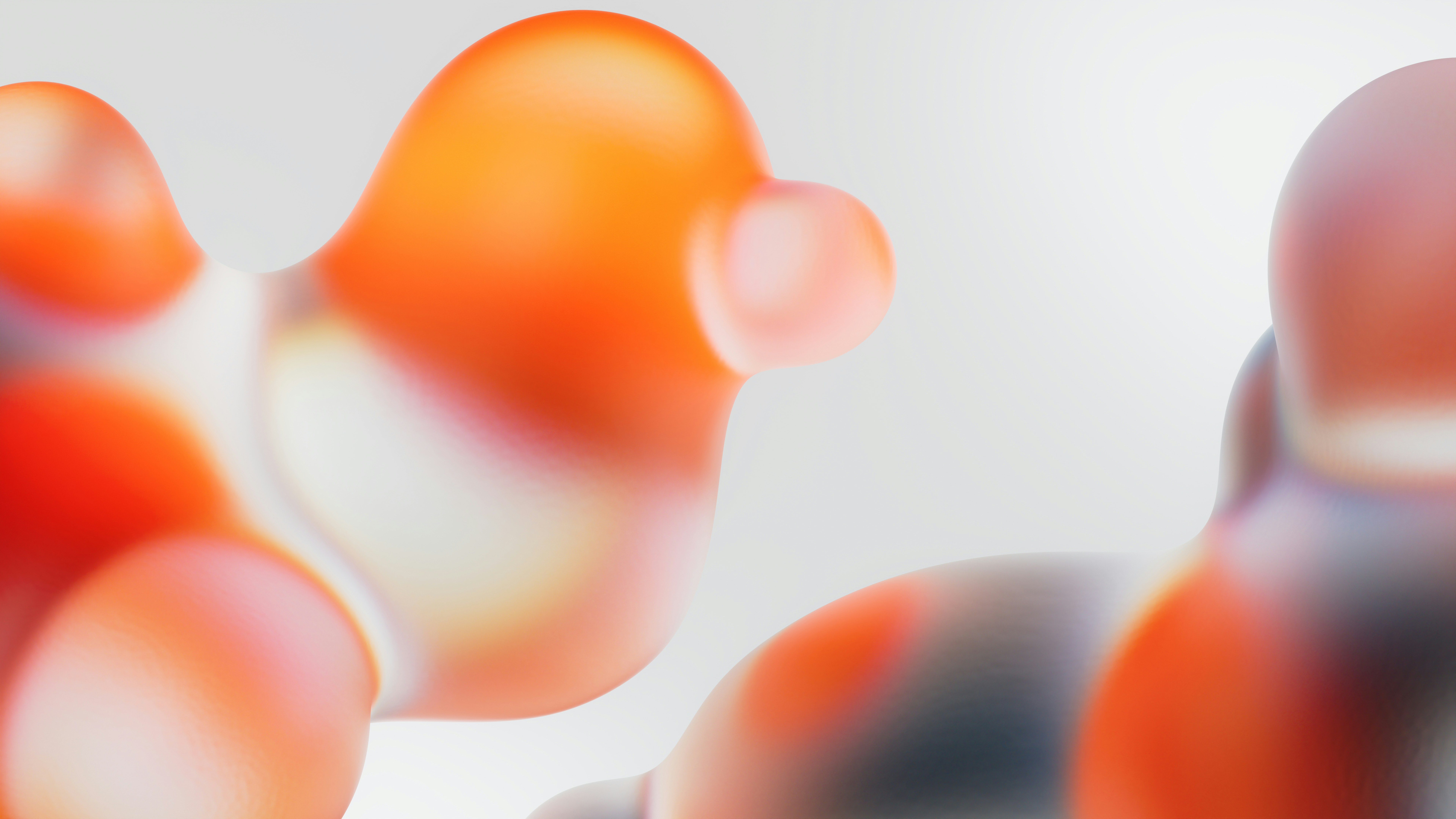 Experimental abstract orange and white organic shapes