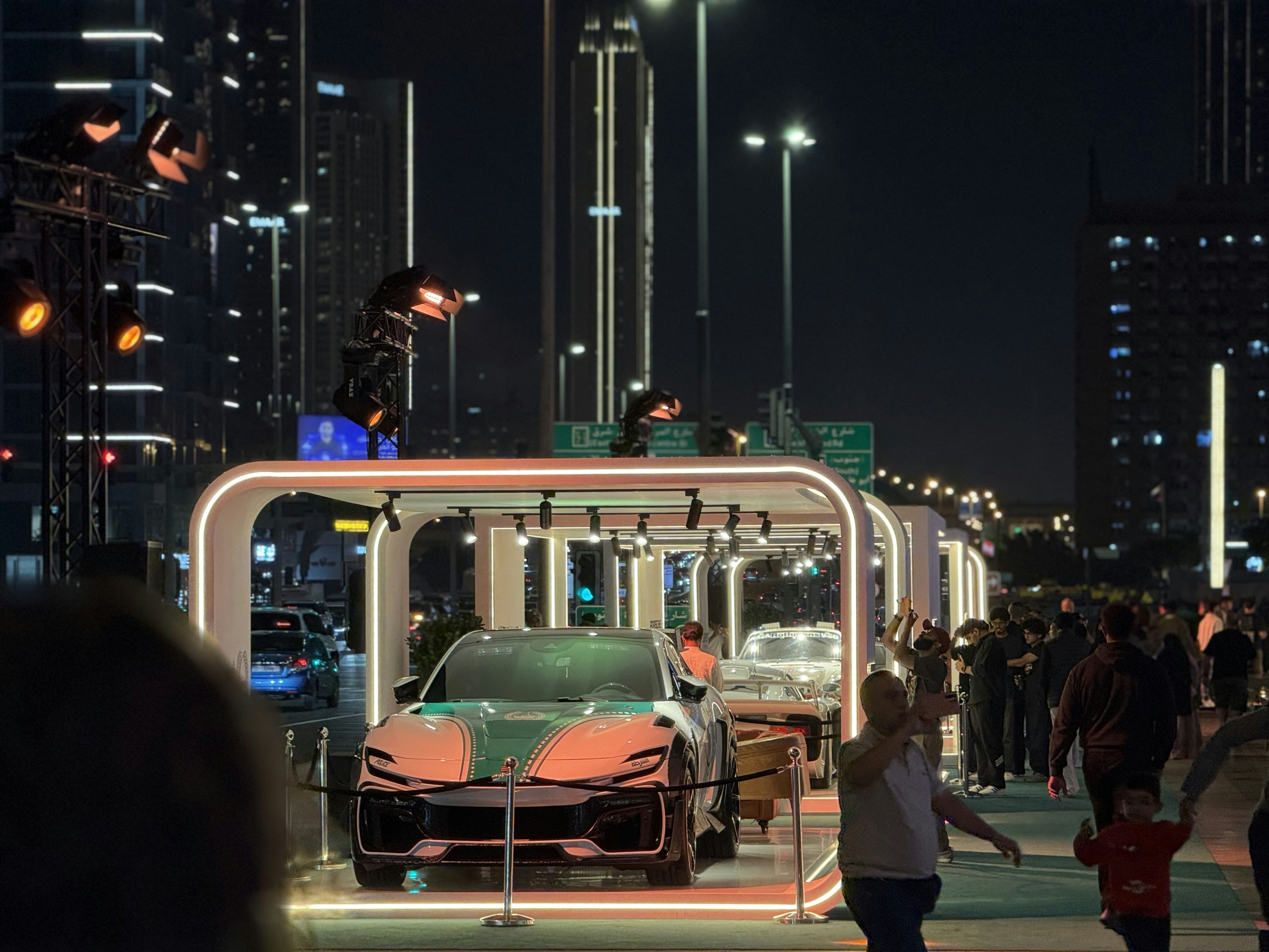 Luxury car at night