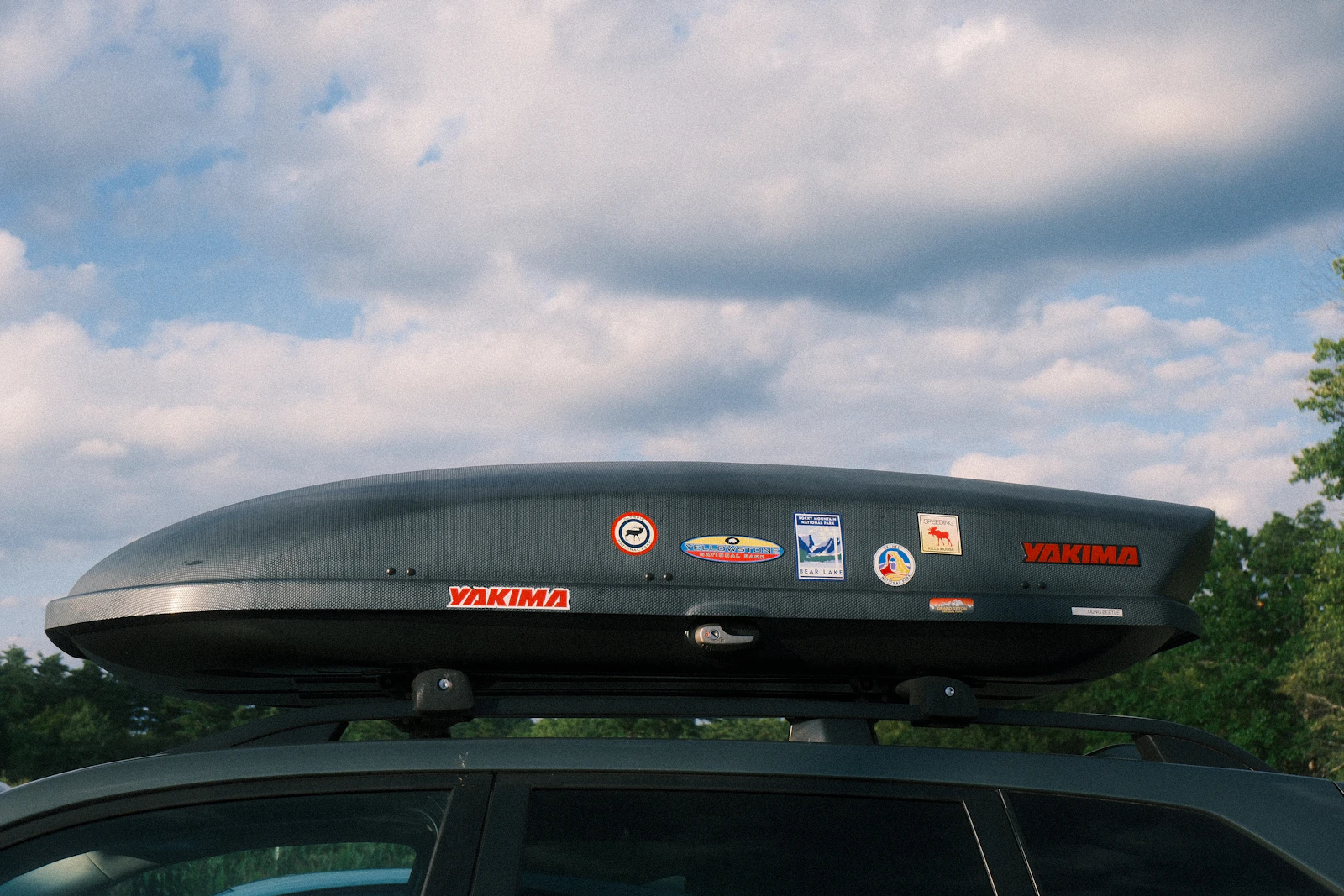 A roof box against the sky