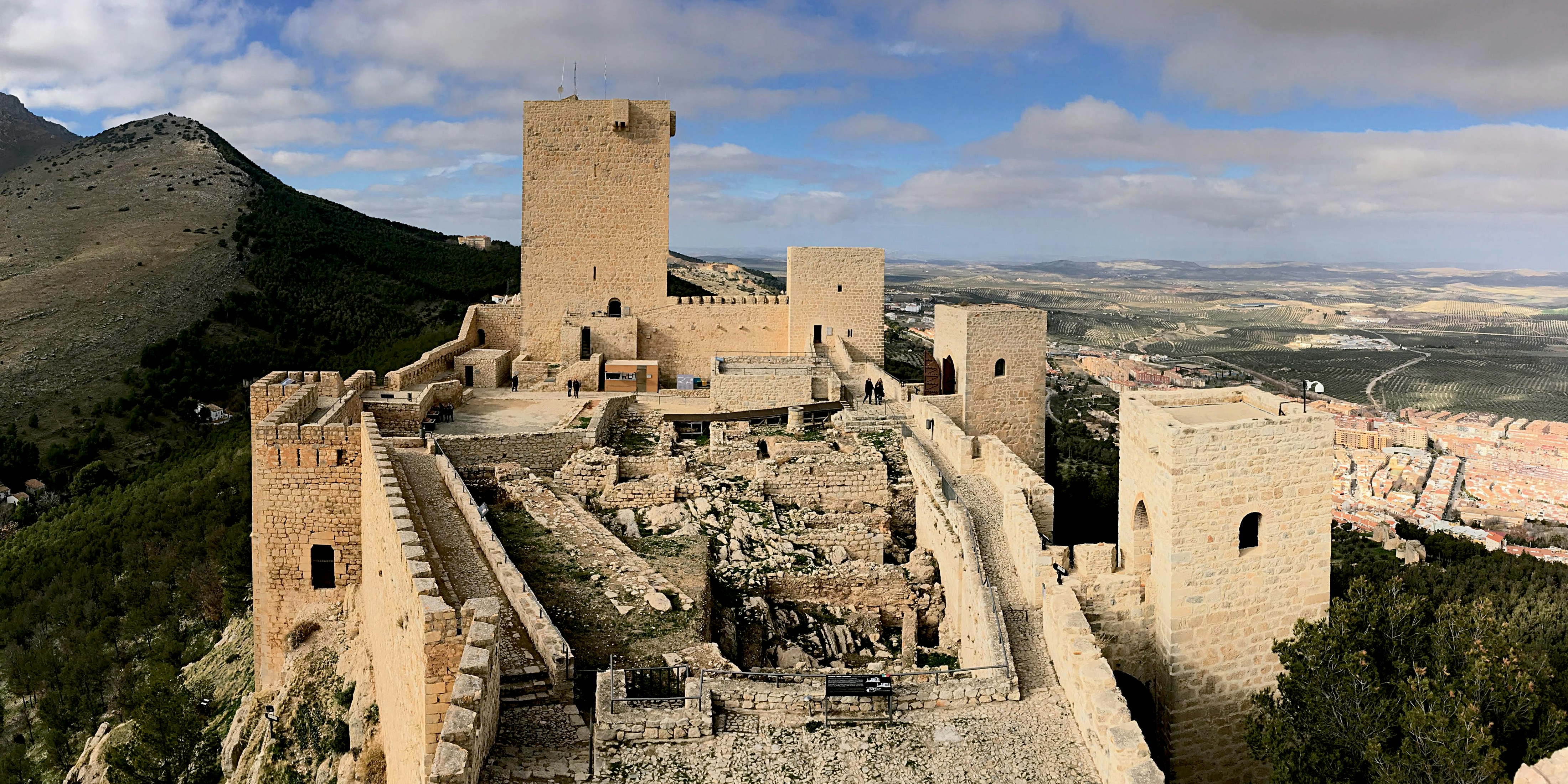 Historic stone castle overlooking a vast landscape