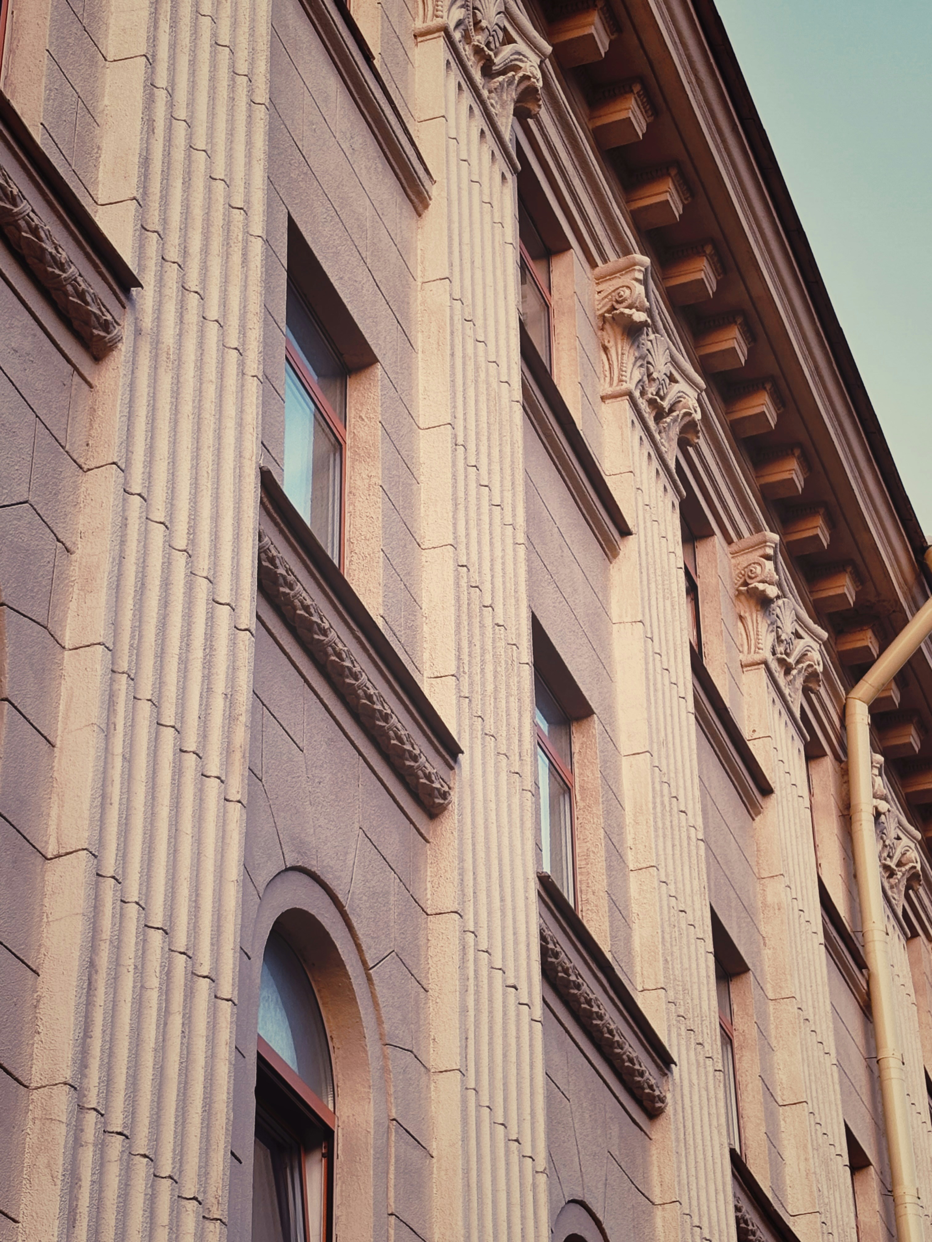 Ornate building facade with classical columns and windows