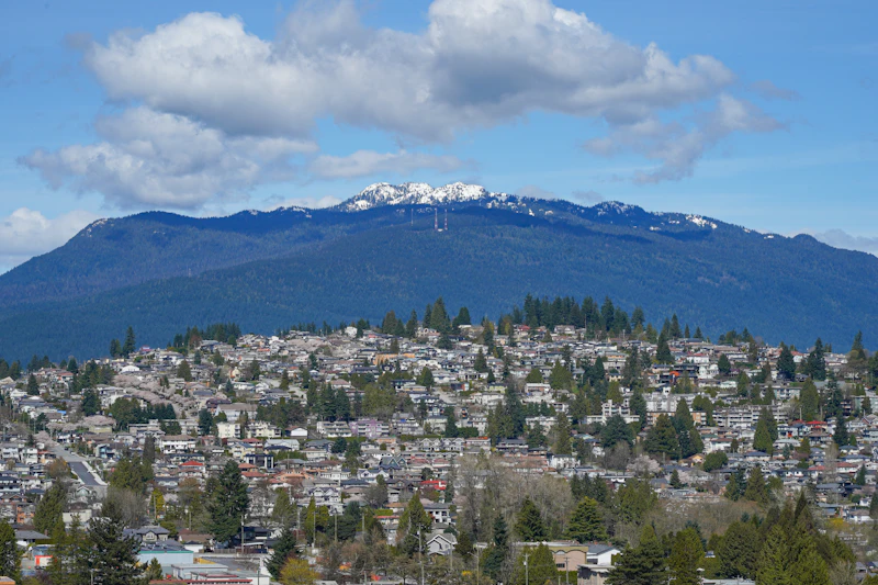 Burnaby neighbourhood with mountain views