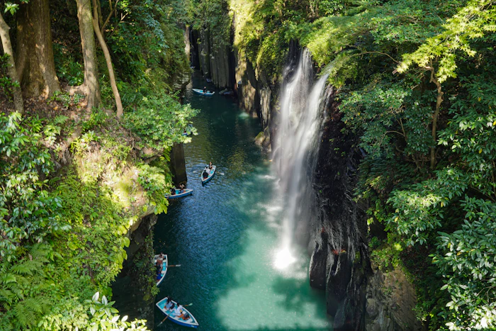 Manai Falls pouring into the gorge