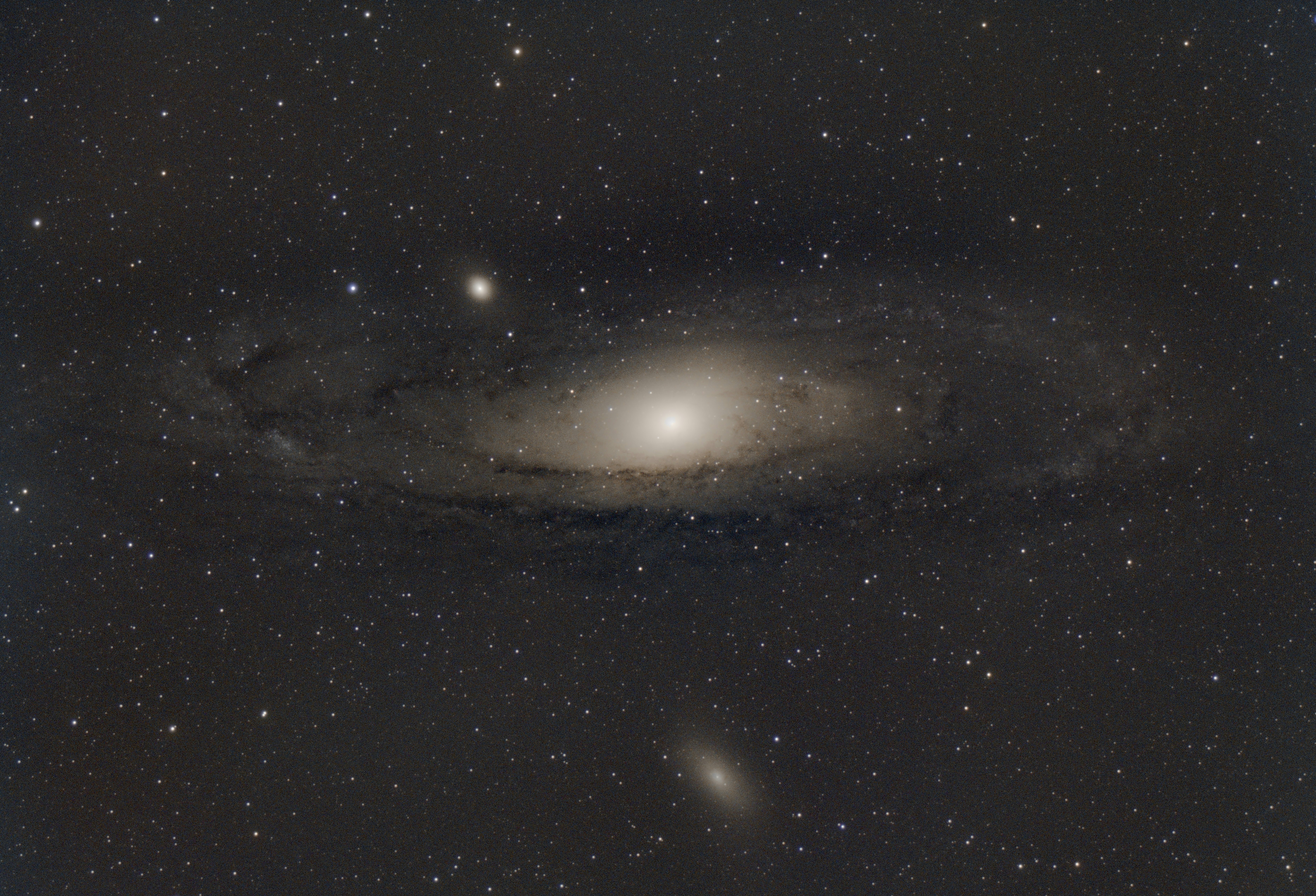 The majestic andromeda galaxy glows amidst countless distant stars