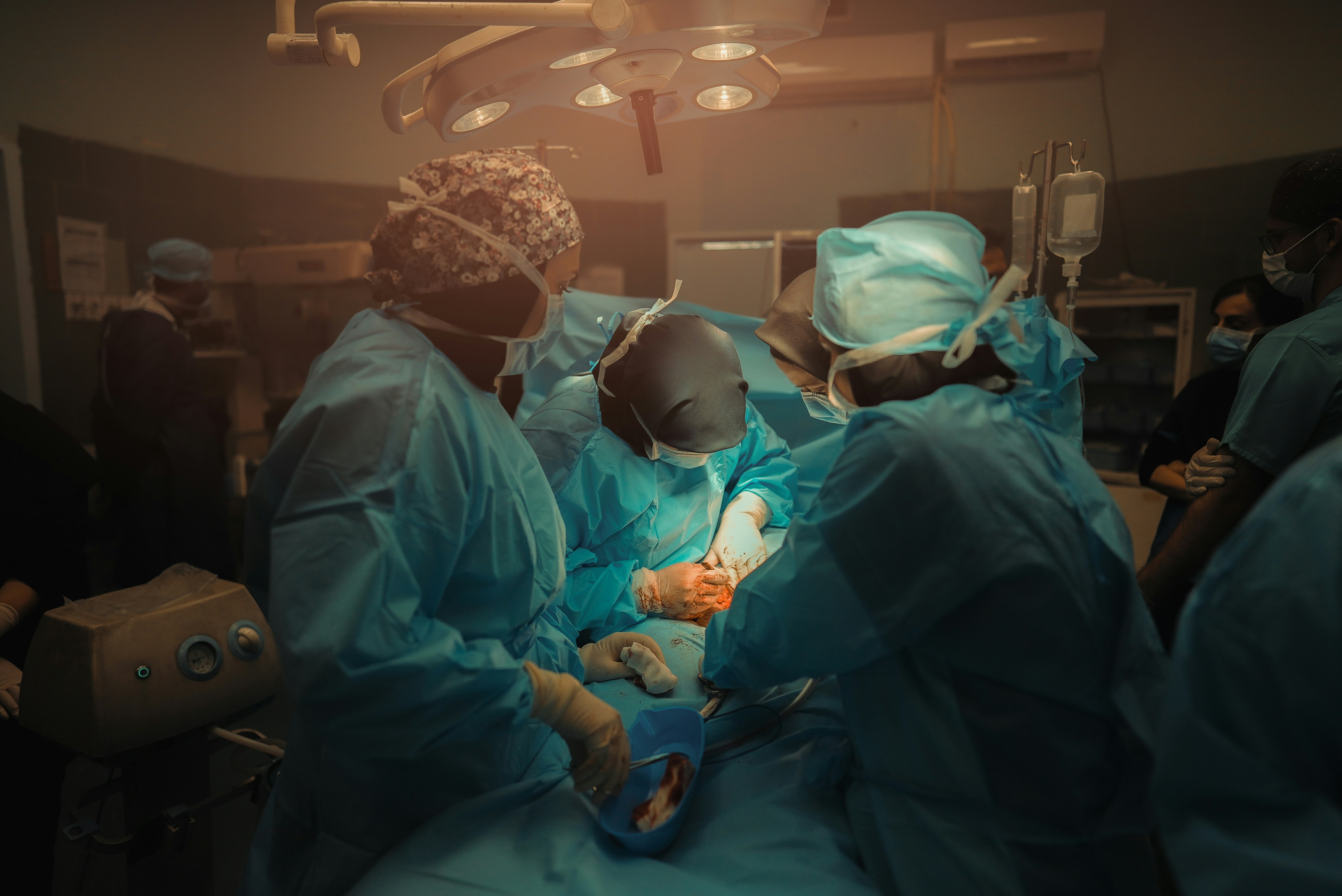 Cesarean section surgery and delivery process