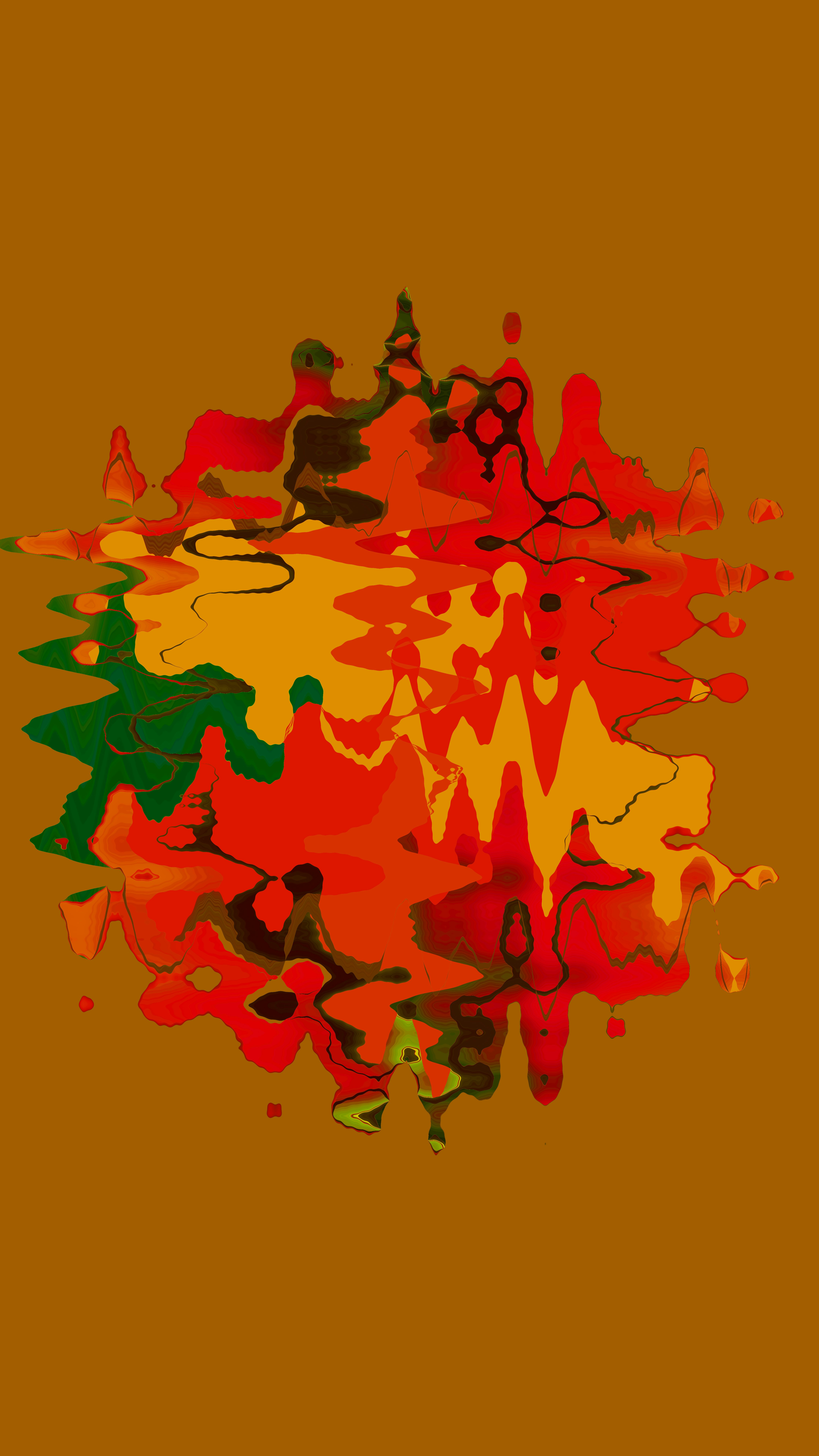 Abstract colorful distorted shape on a brown background