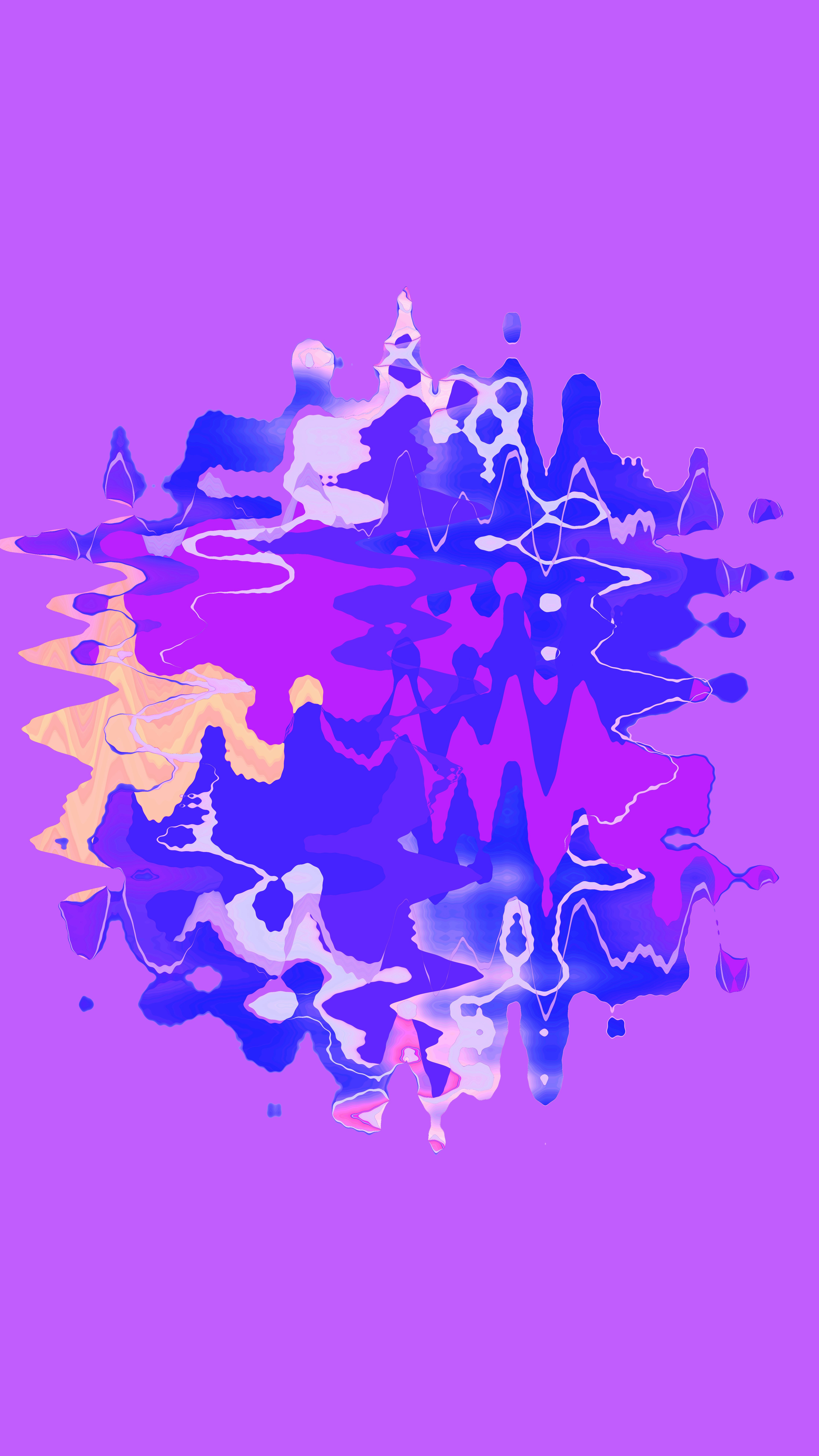Abstract colorful wavy shape on a purple background