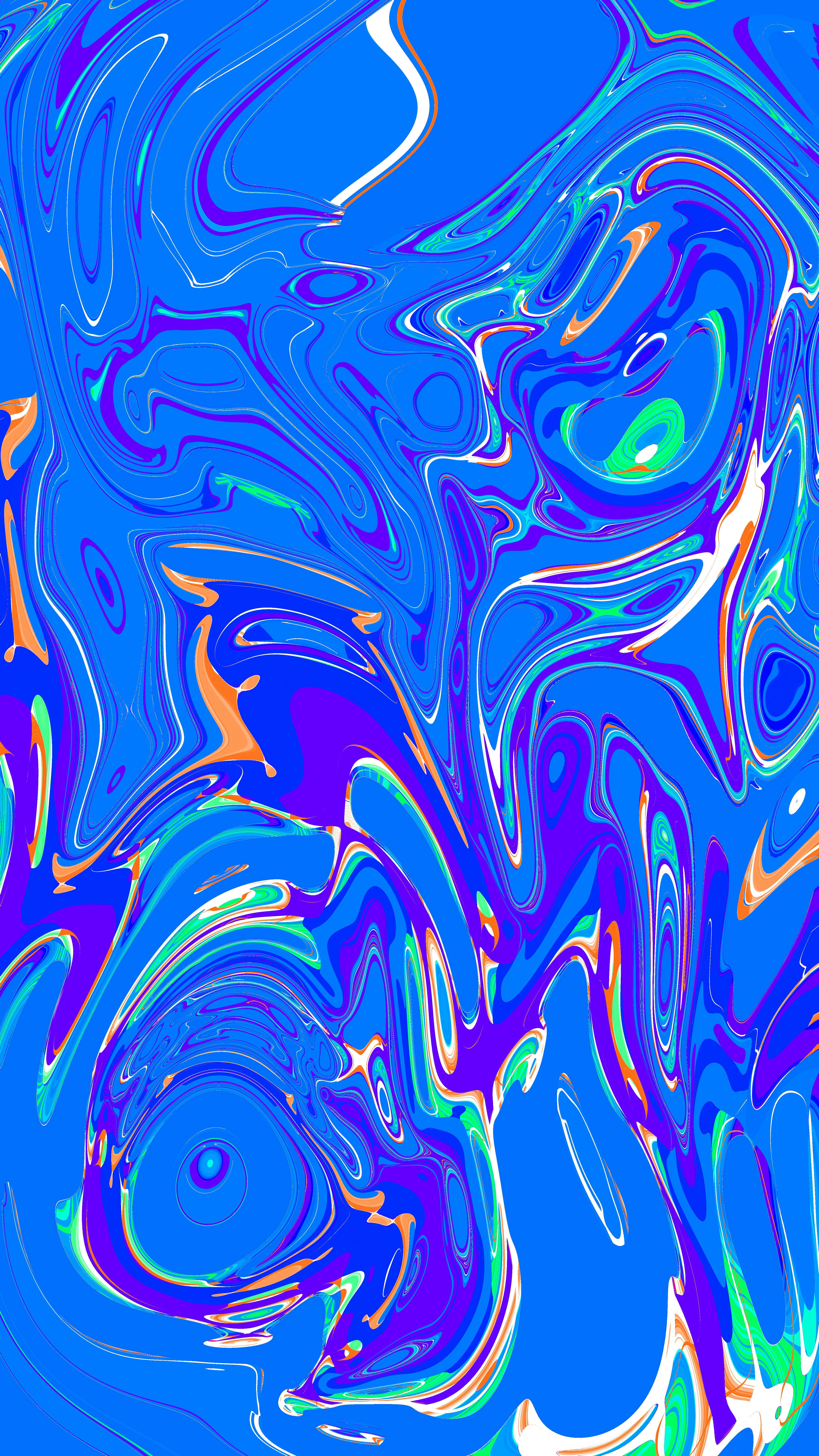 Vibrant abstract liquid pattern with blue and purple swirls