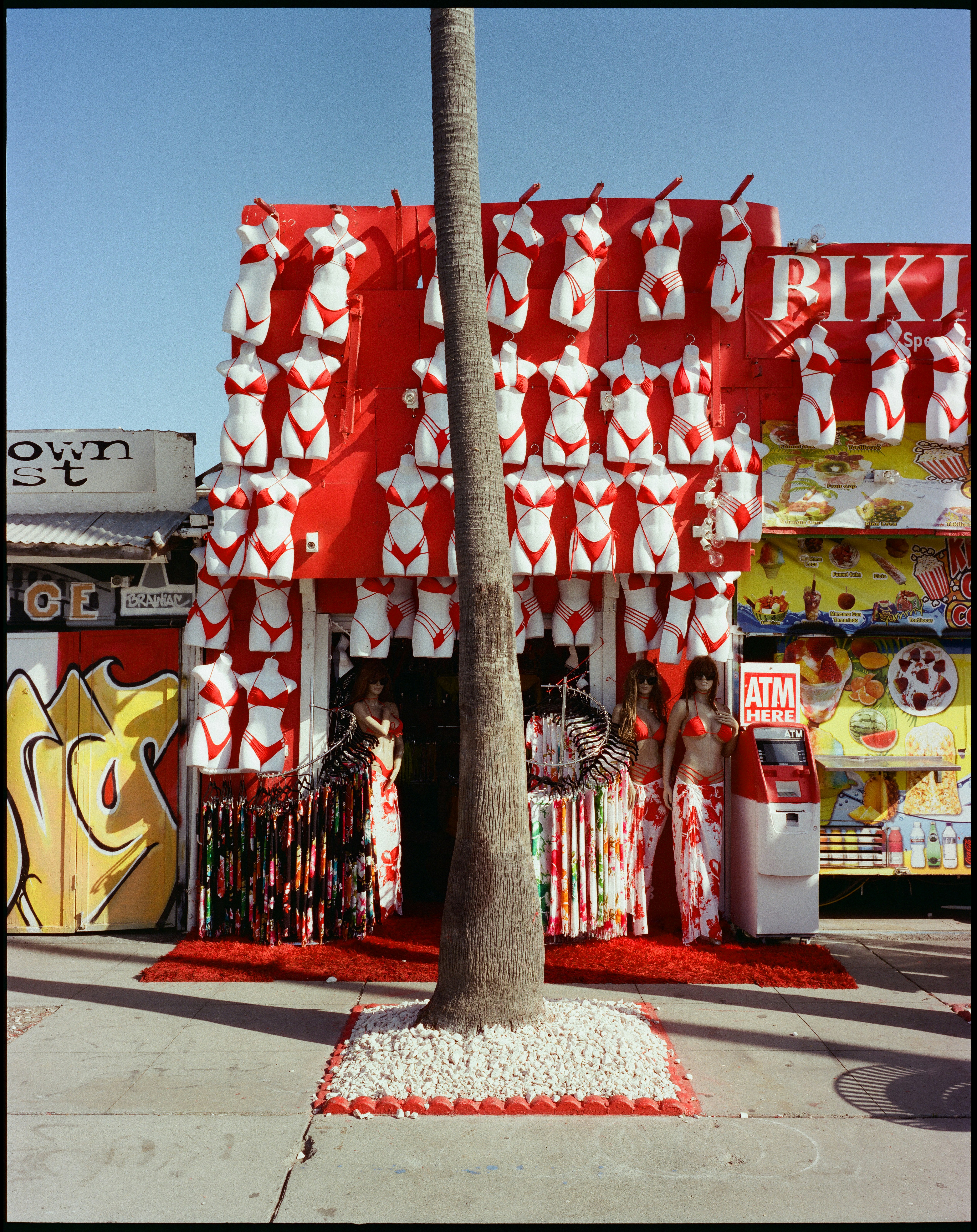 Red bikini store with mannequins, venice beach