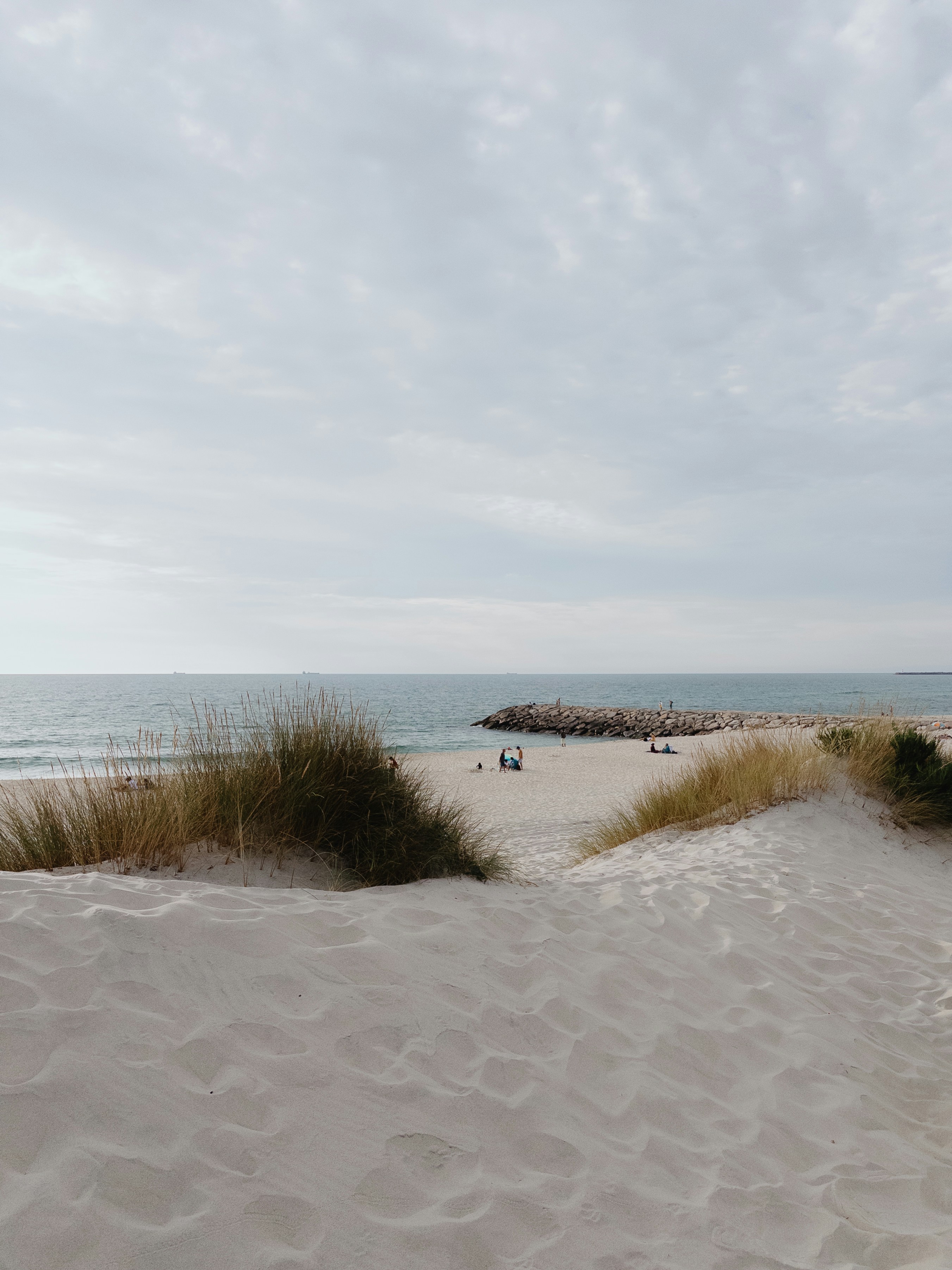 Aveiro beach with sandy dunes and ocean