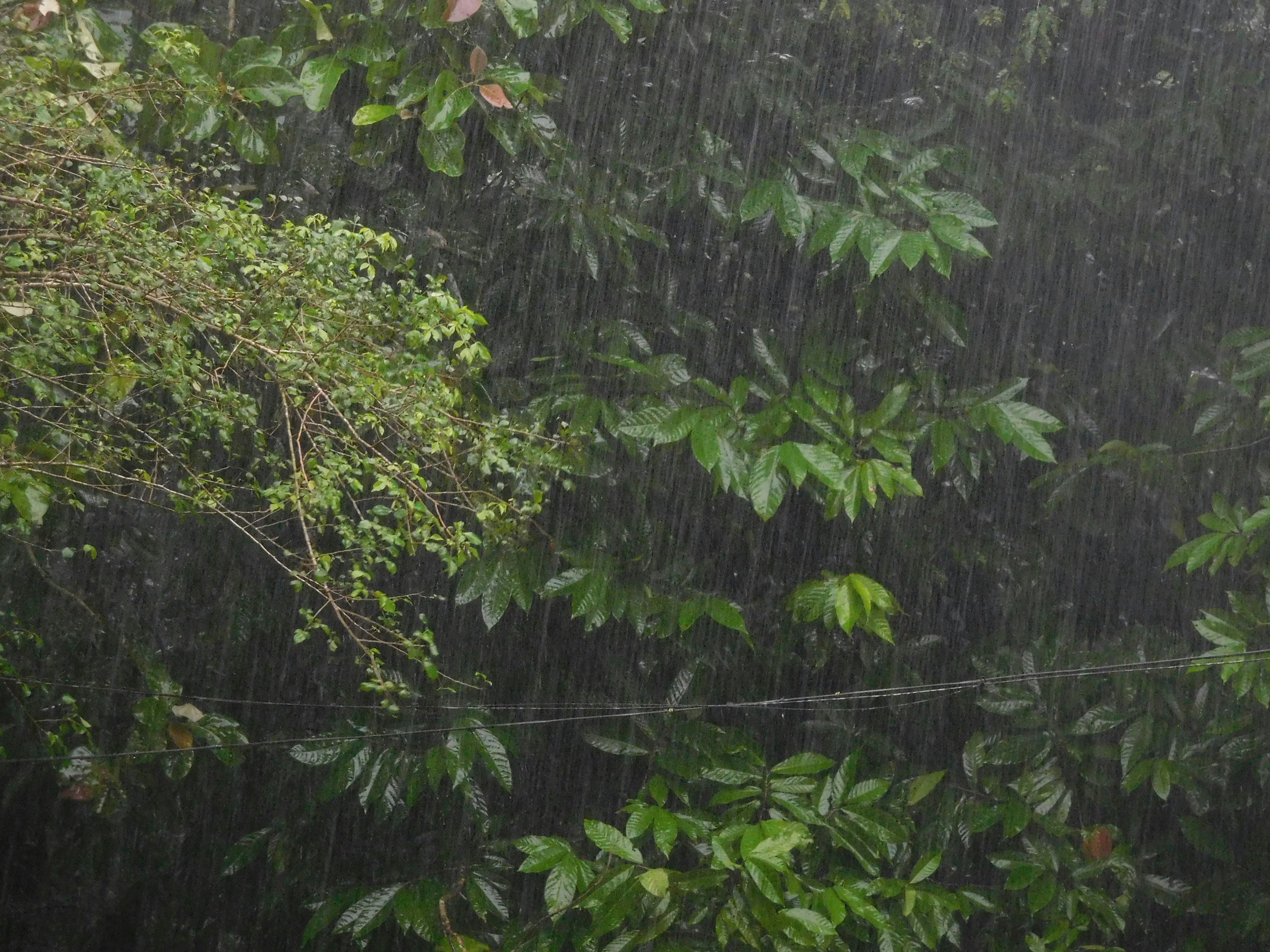 camping tent in heavy rain