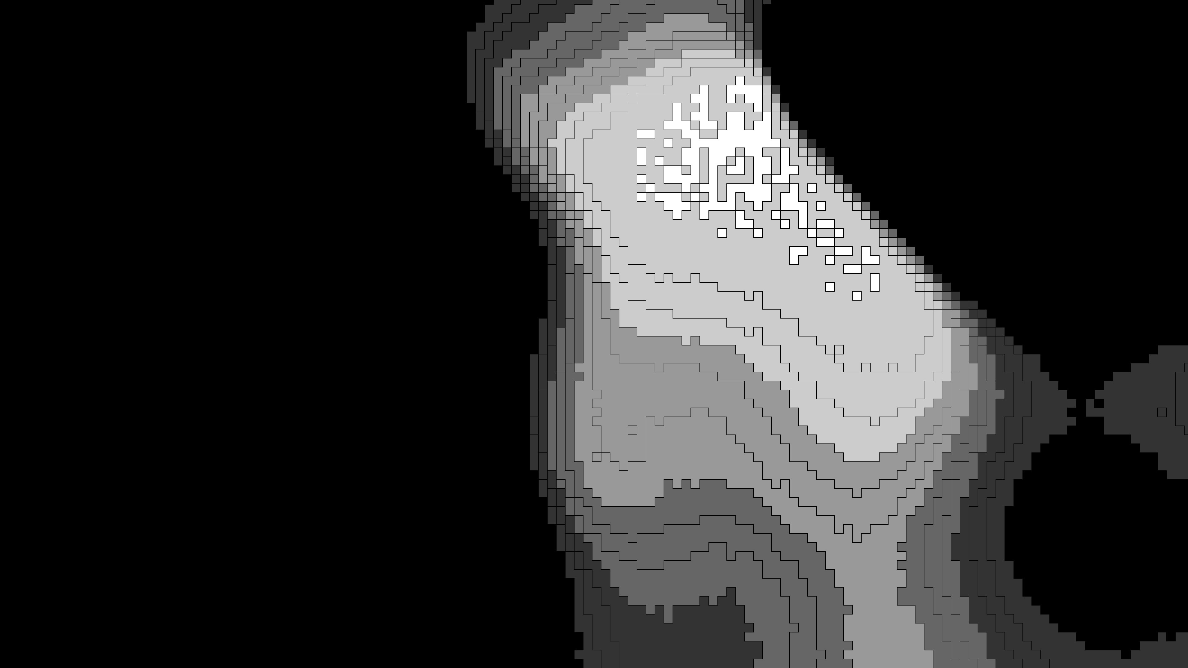 Grayscale abstract form with layered contours