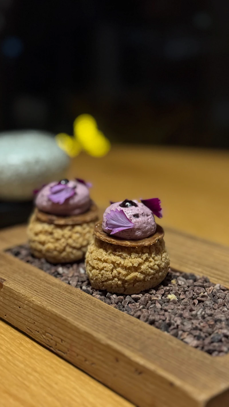 Ube Craquelin Cream Puffs
