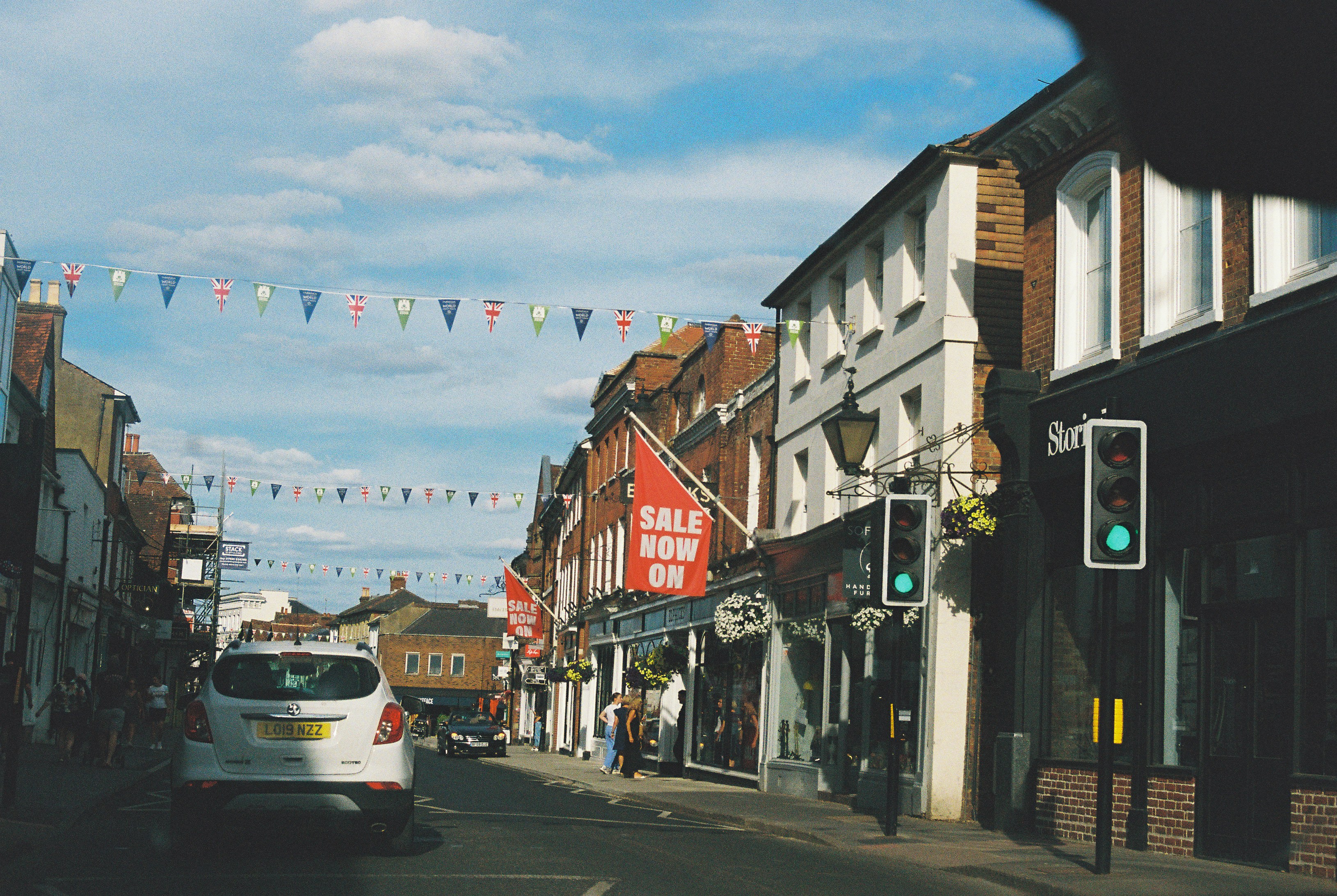 Faversham high street with traditional shop fronts
