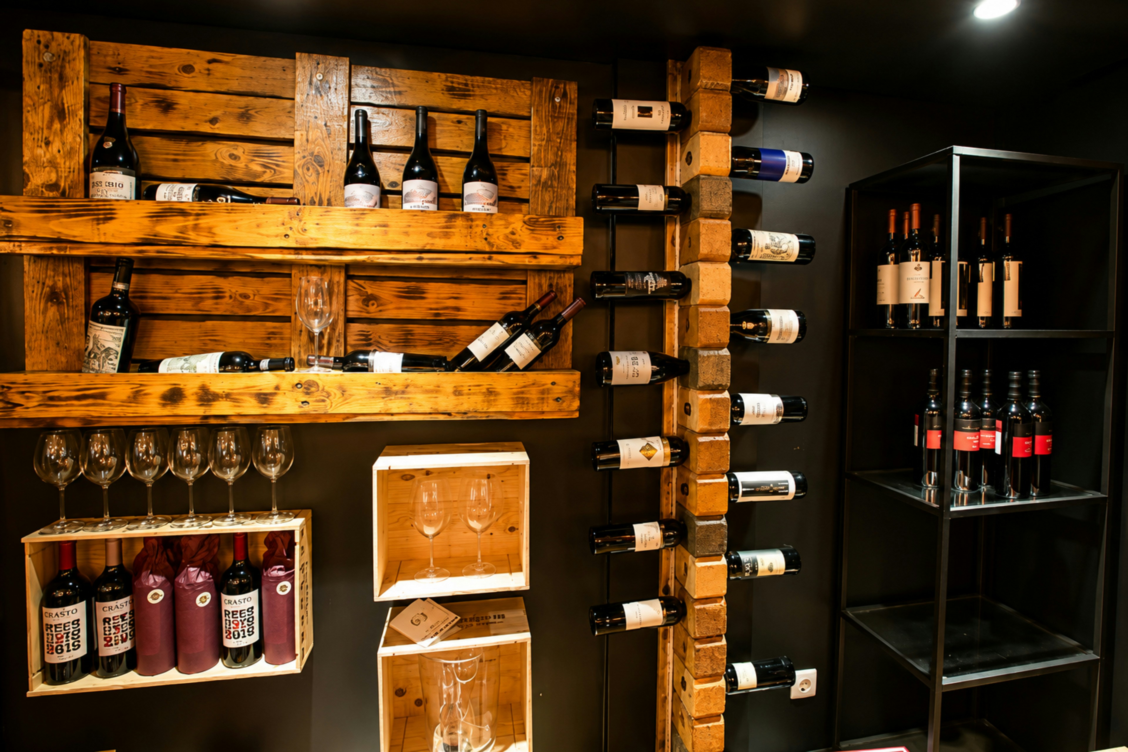 wooden wine rack