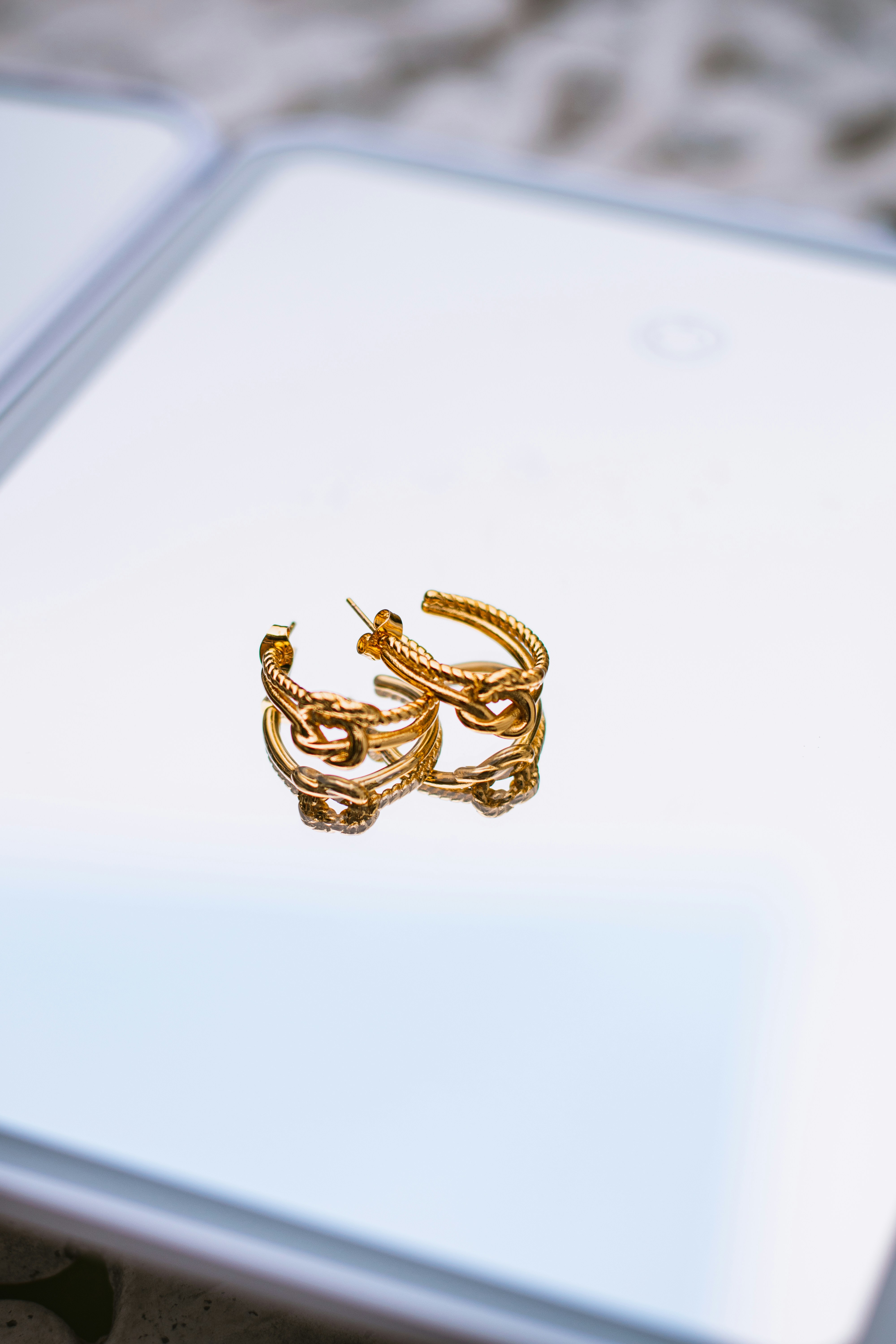 Gold Chain Link Hoop Earrings