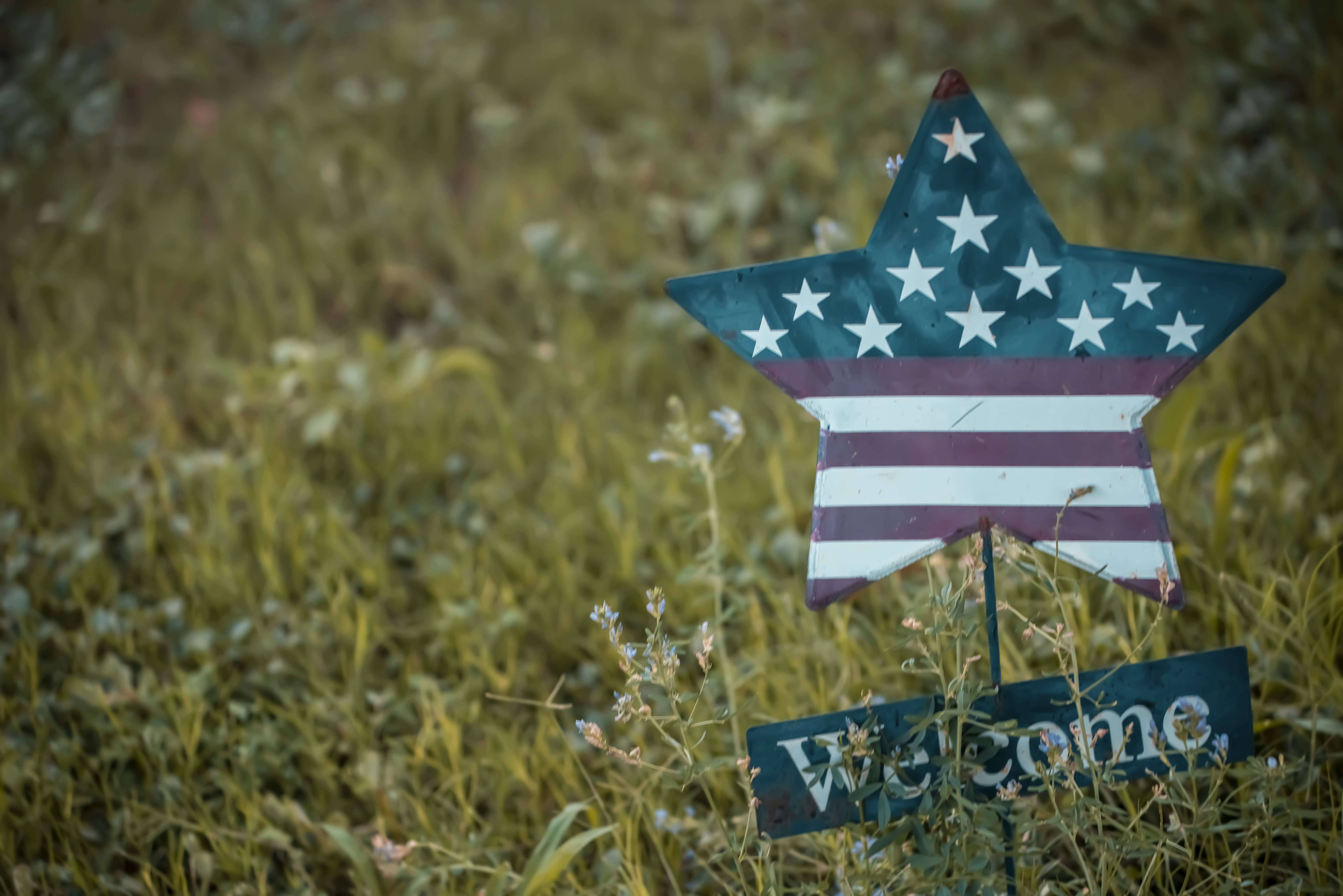 American flag star and