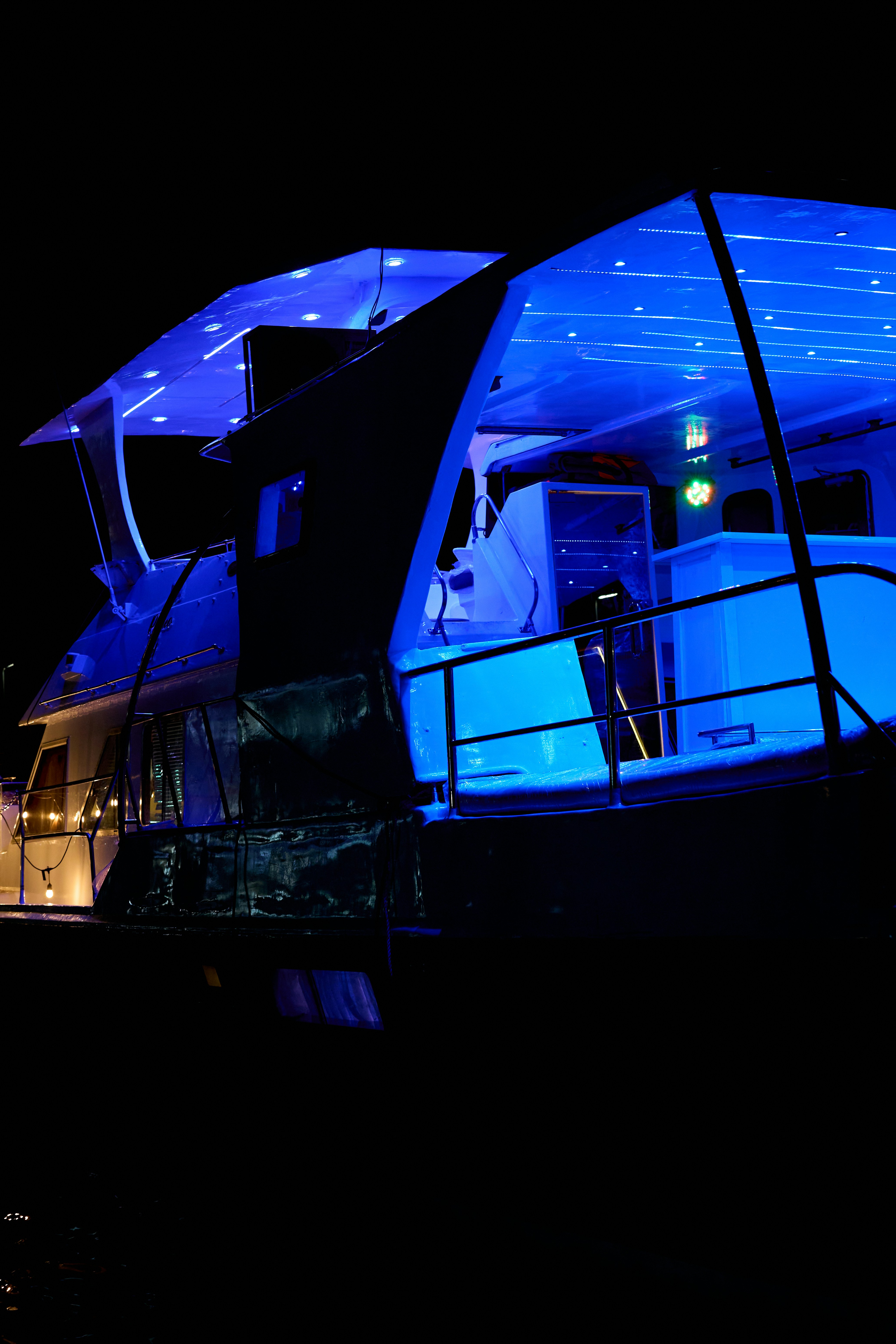 After dark, the underwater lights on