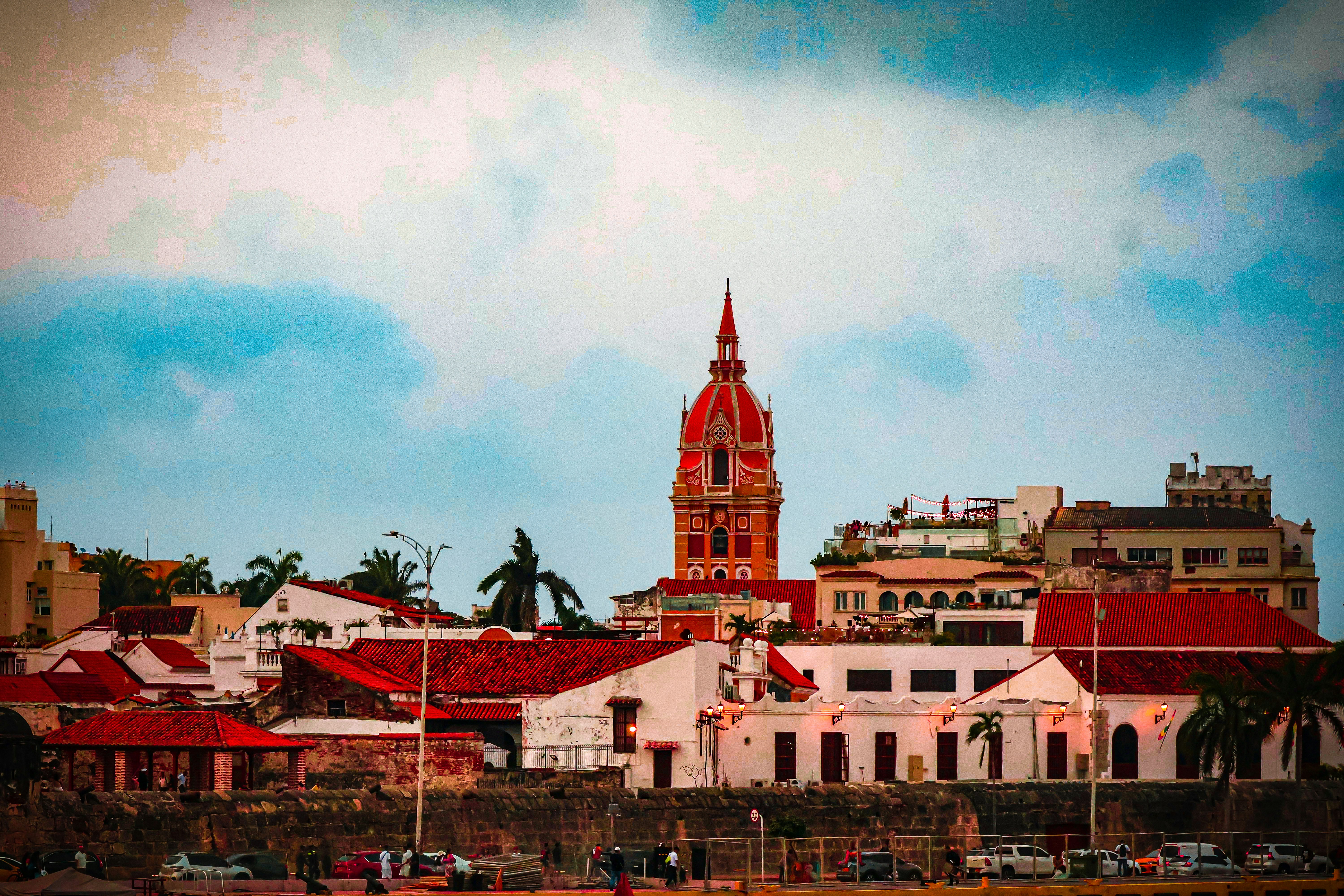 The red dome of the Cathedral of Saint Catherine of Alexandria …