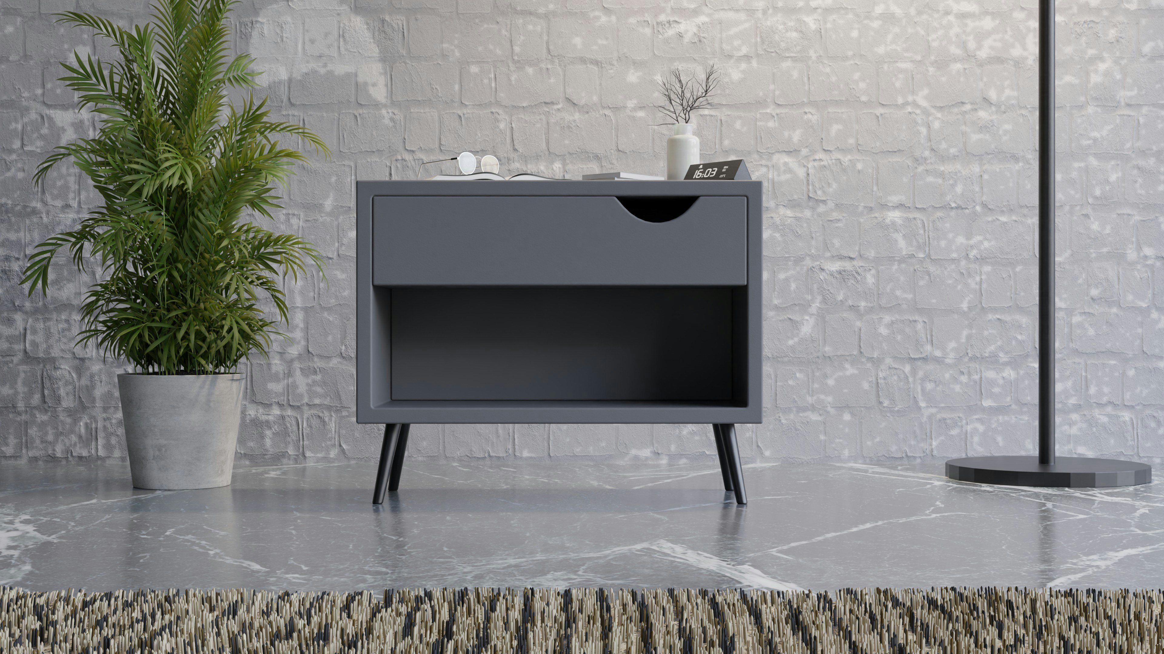 mid century modern nightstand, wallpaper, Luxury Mid-Century Modern Nightstand for Hallway Decor 2