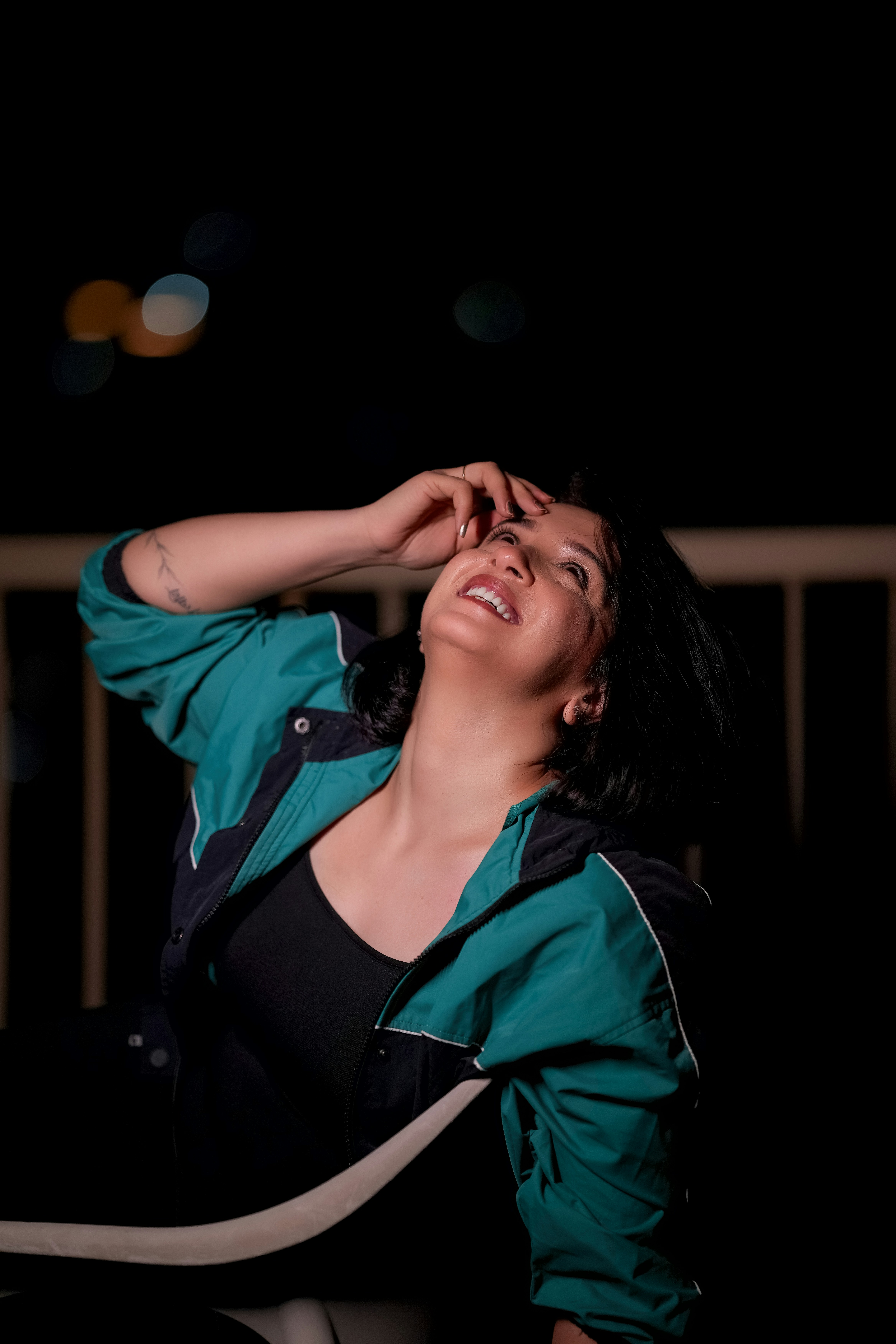 Priya Shah looking up at night