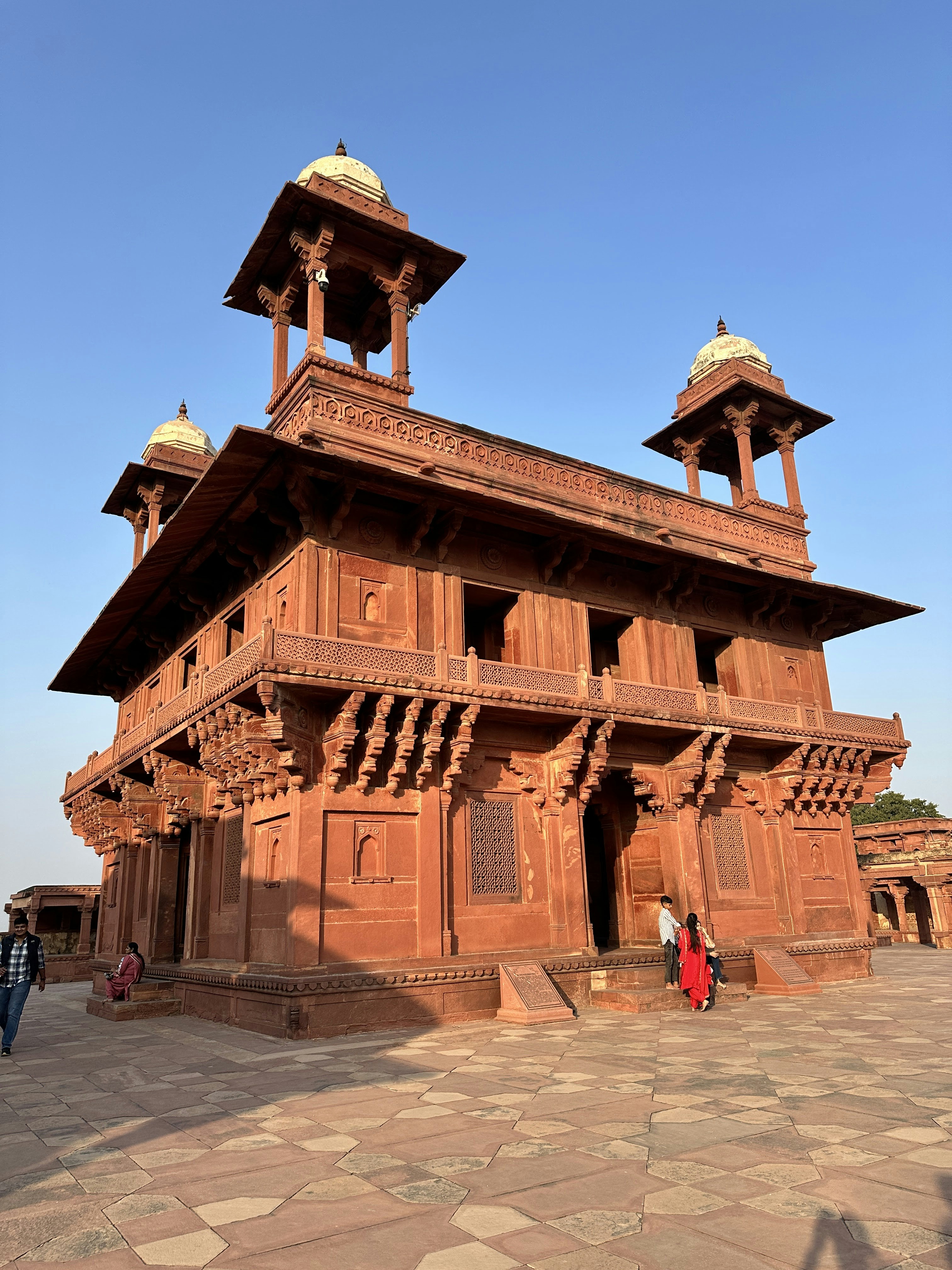 The red sandstone Diwan-i-Khas building at Fatehpur Sikri in India.