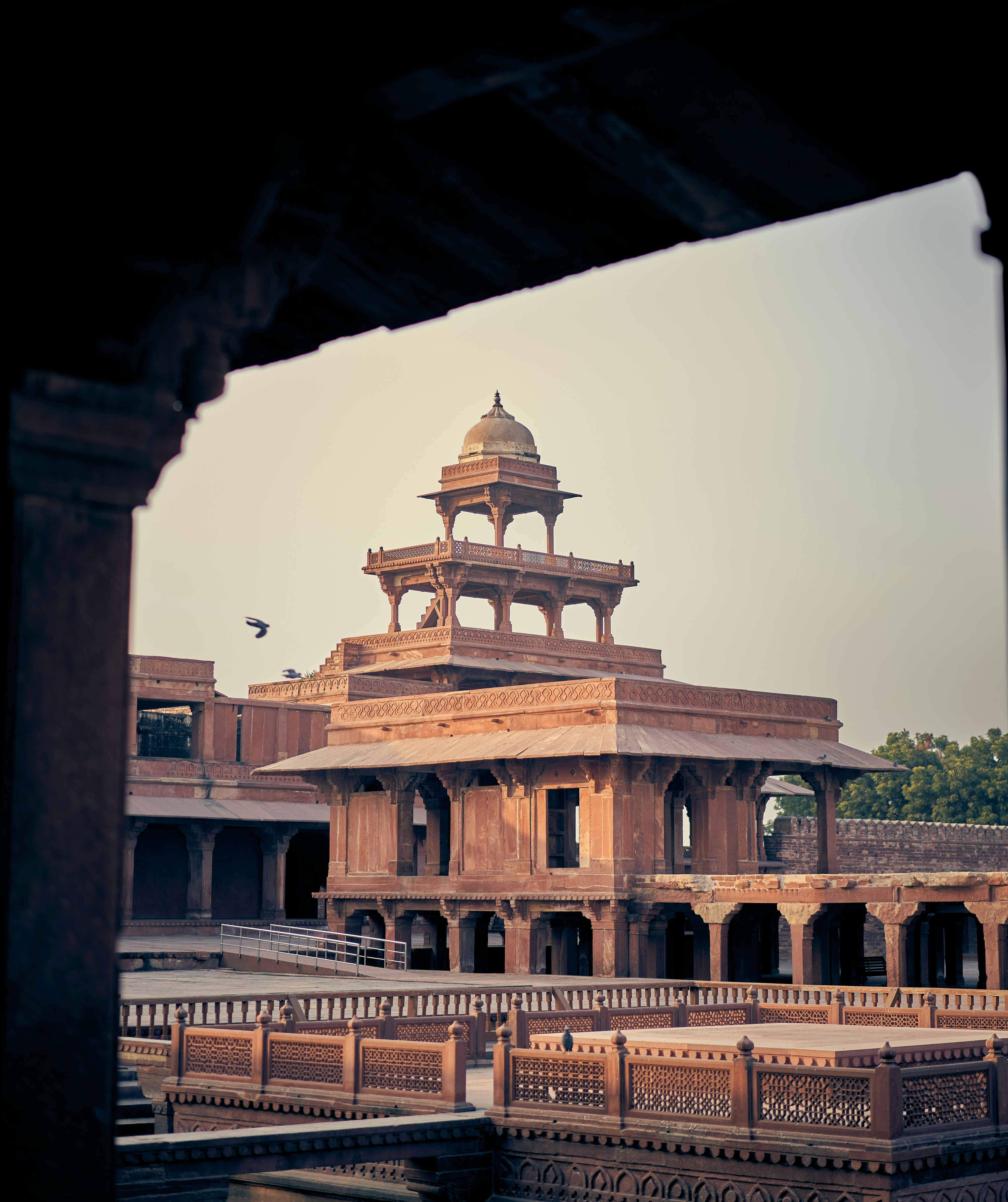 The red sandstone Diwan-i-Khas pavilion at Fatehpur Sikri in India.