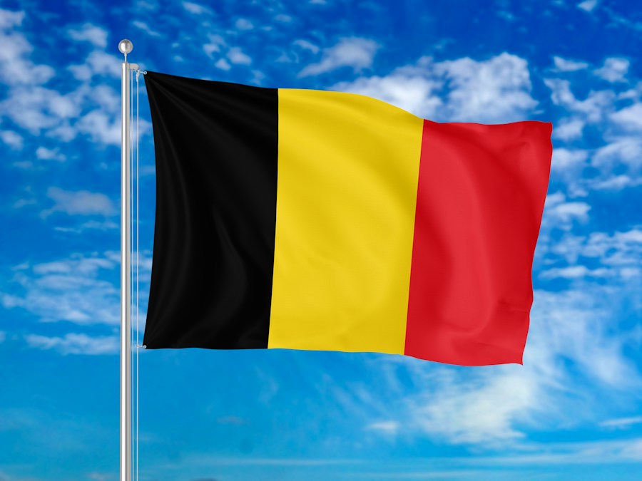 Drapeau belge flottant sur son mât sous un ciel bleu, en pleine négociation du budget fédéral d'octobre 2026 (photo d'illustration)