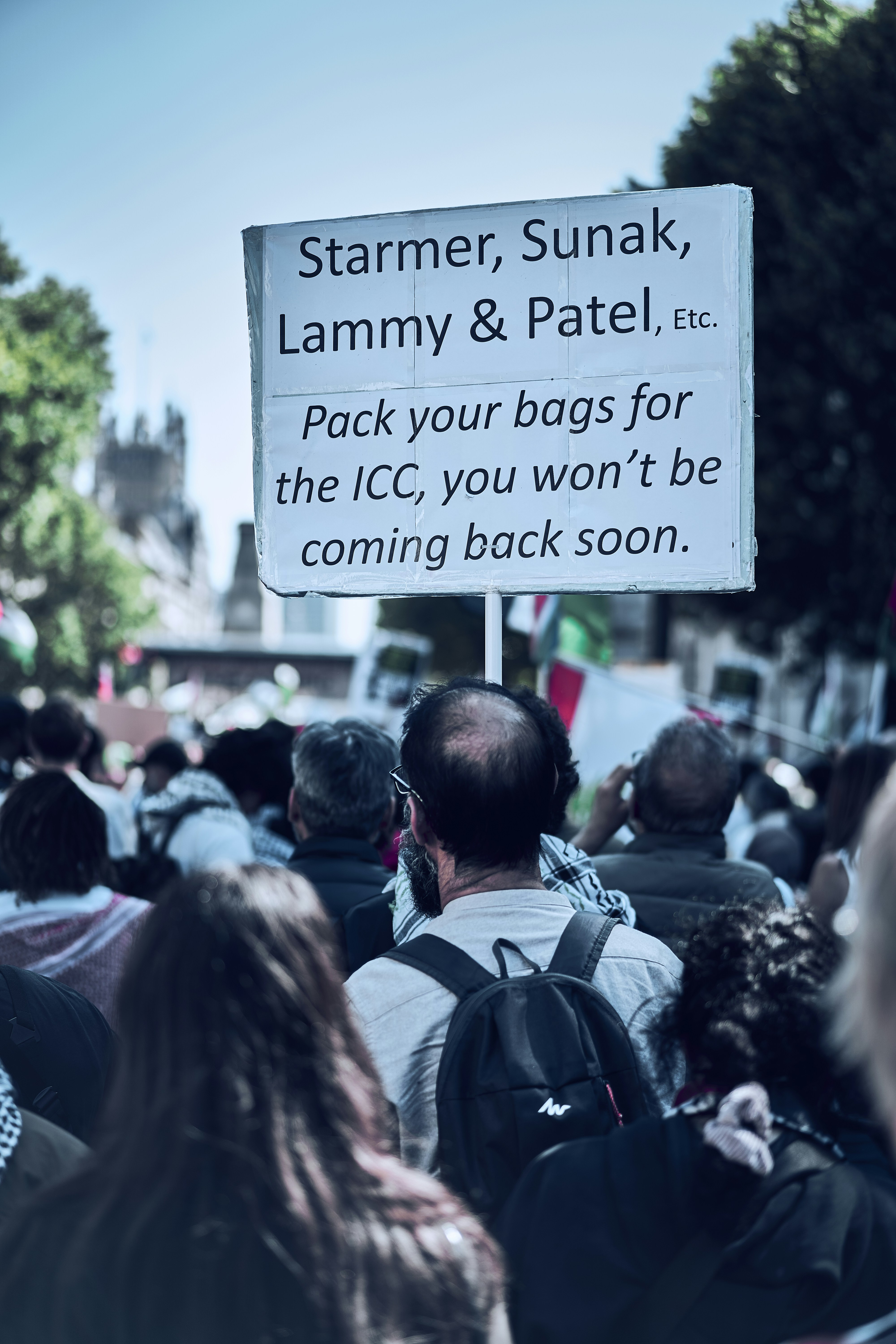 A public march through central London, England.