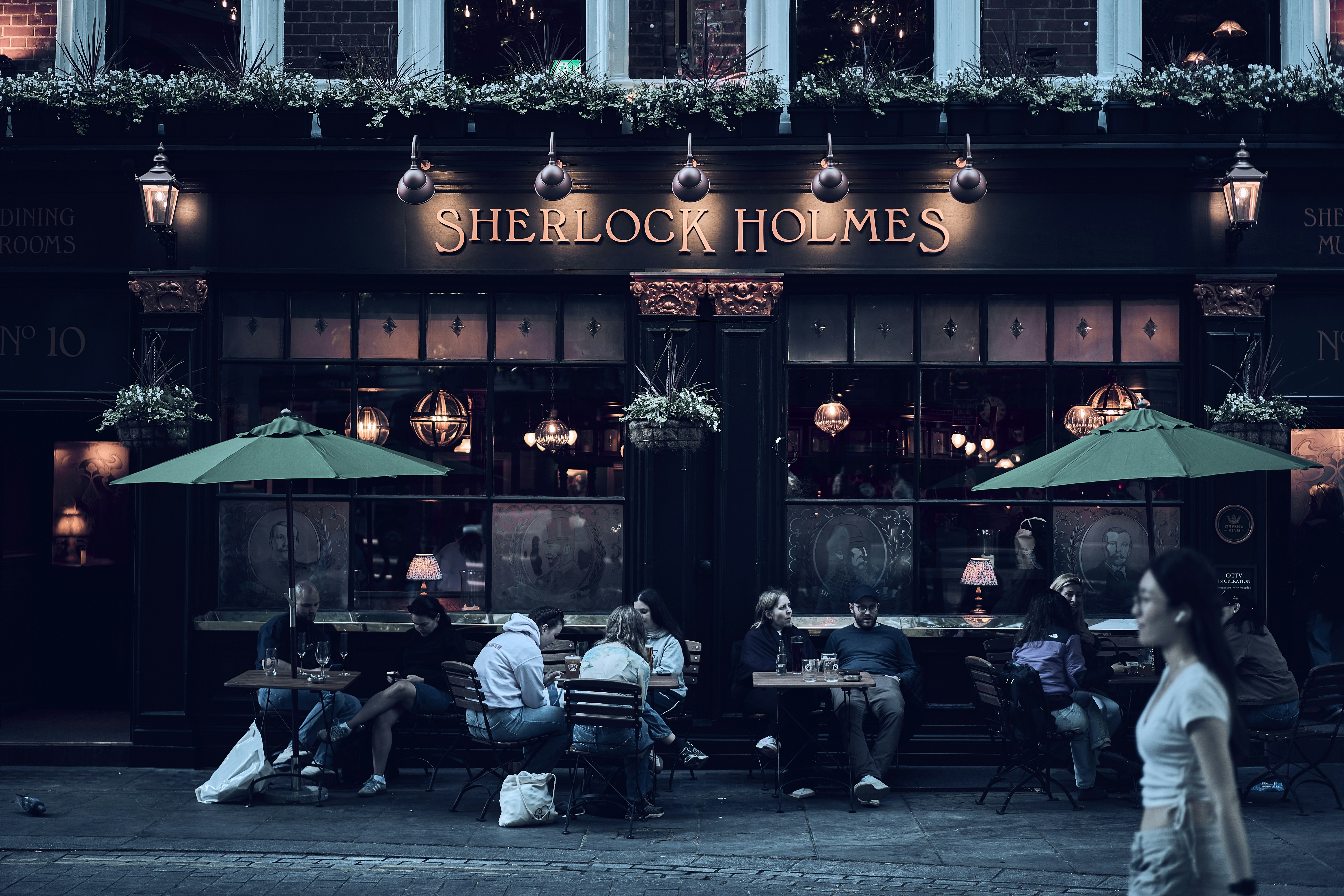 Street life around Leicester Square in London, England.