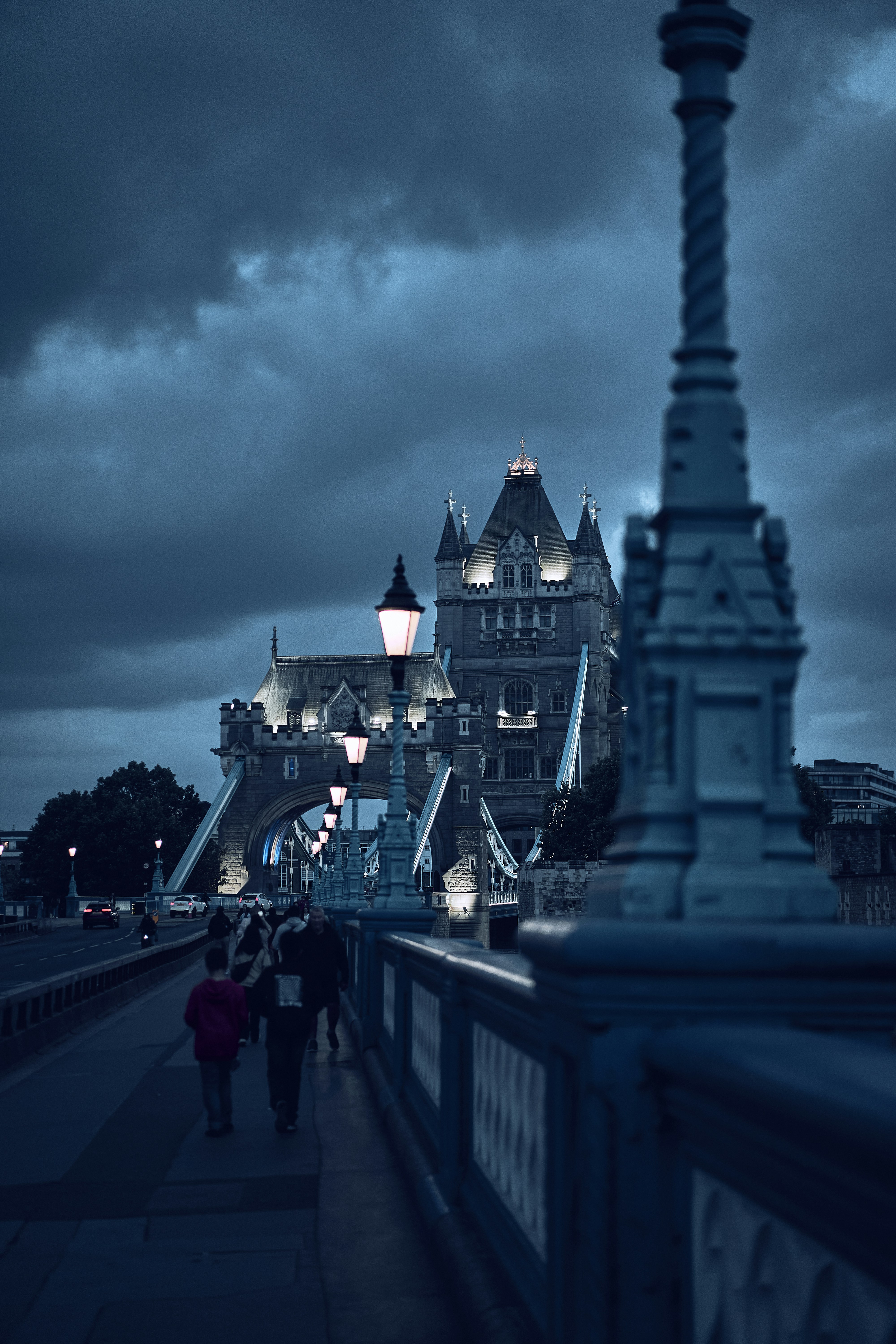 A view near Tower Bridge and the River Thames in London, England.