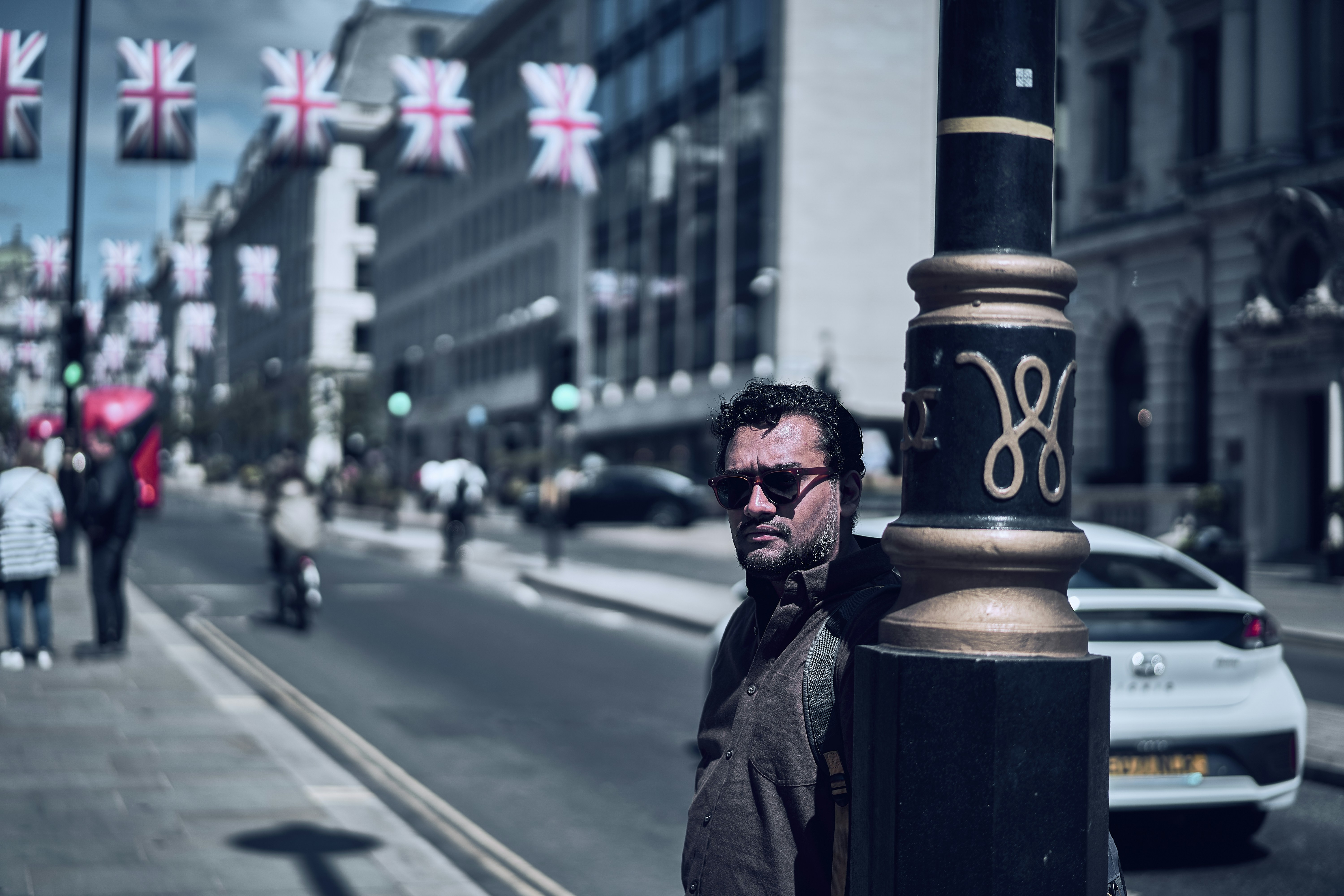 A street and architectural view in London, England.