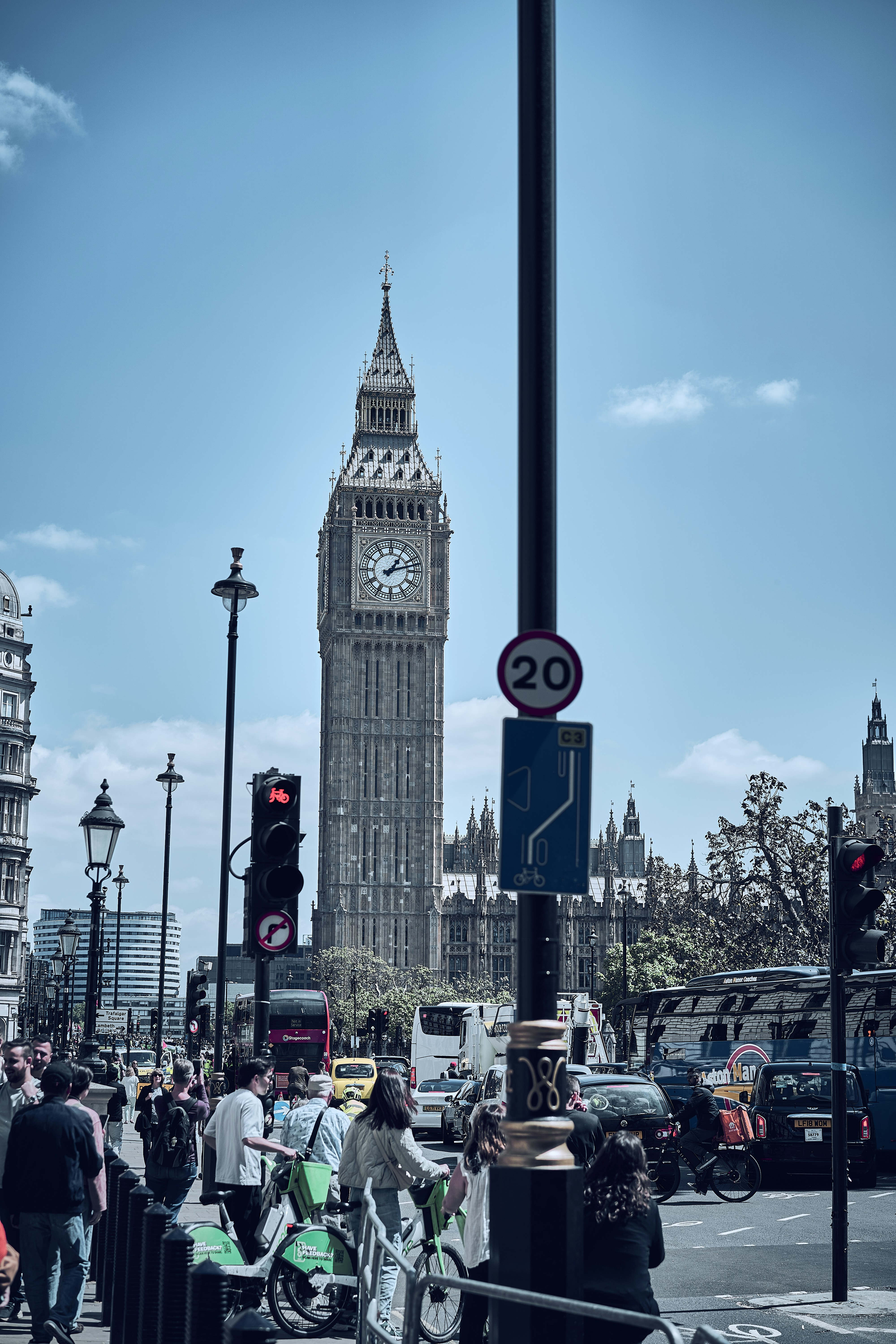 Big Ben and the Palace of Westminster in London, England.