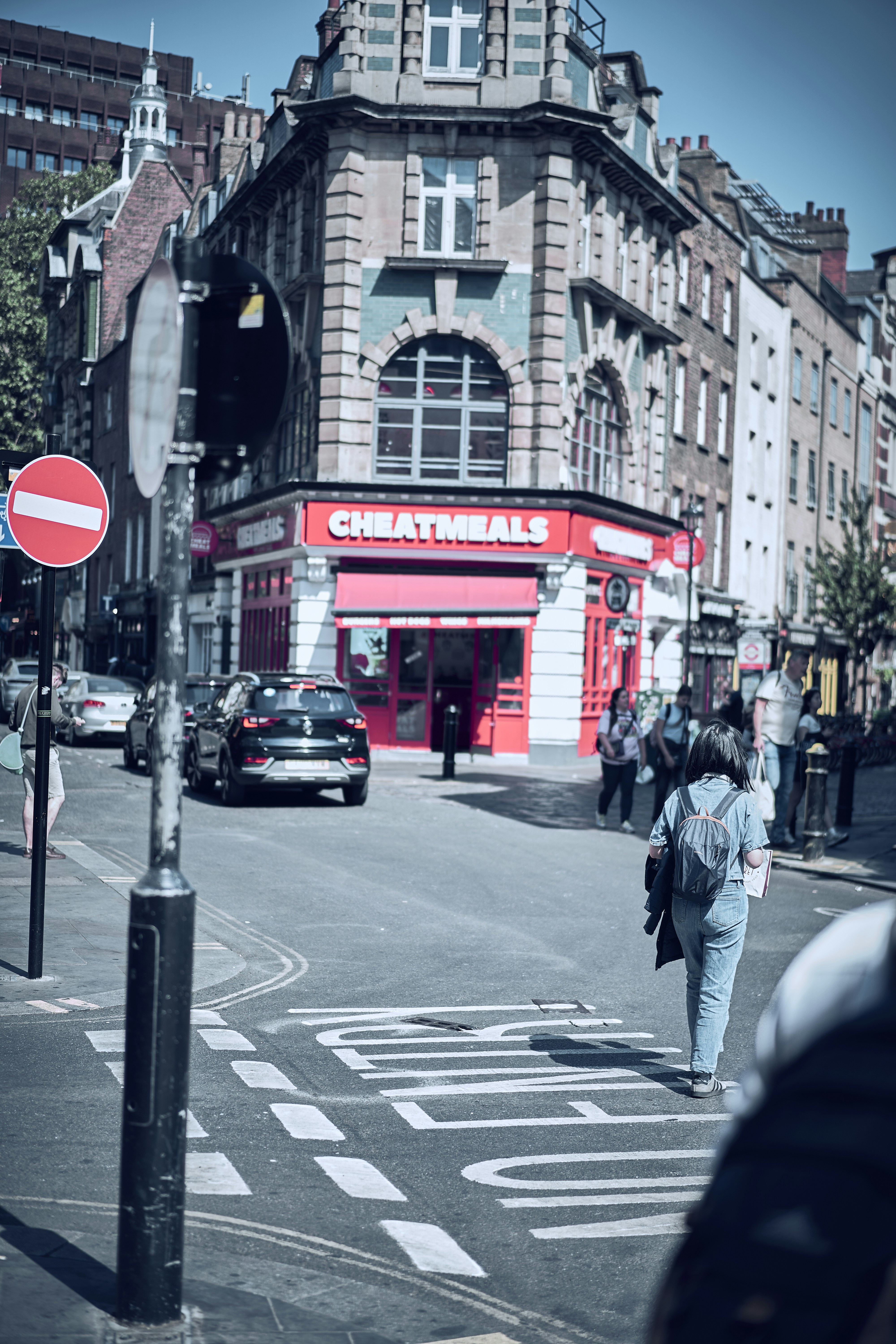 A street and cultural detail in London, England.