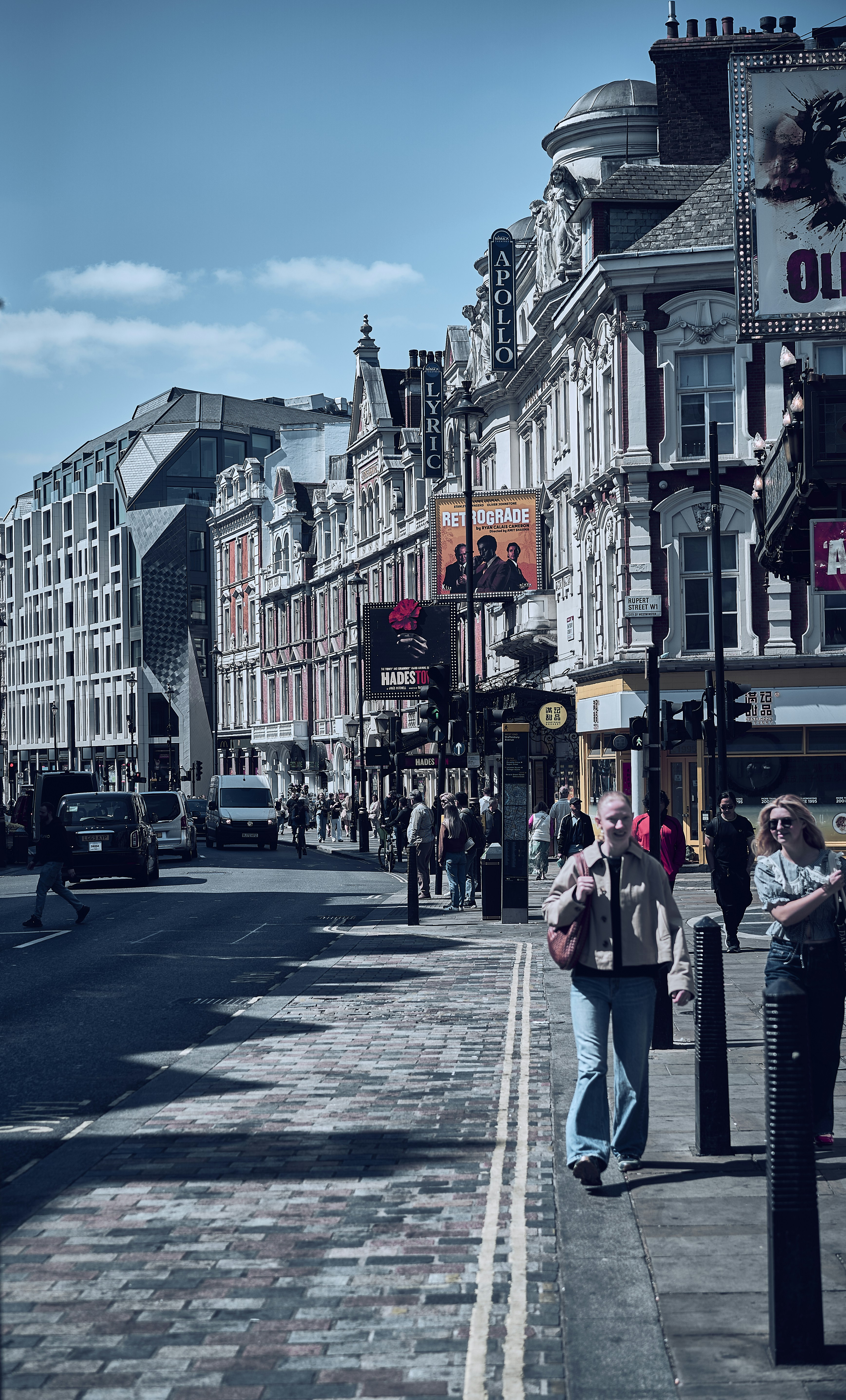 A street scene in central London, England.