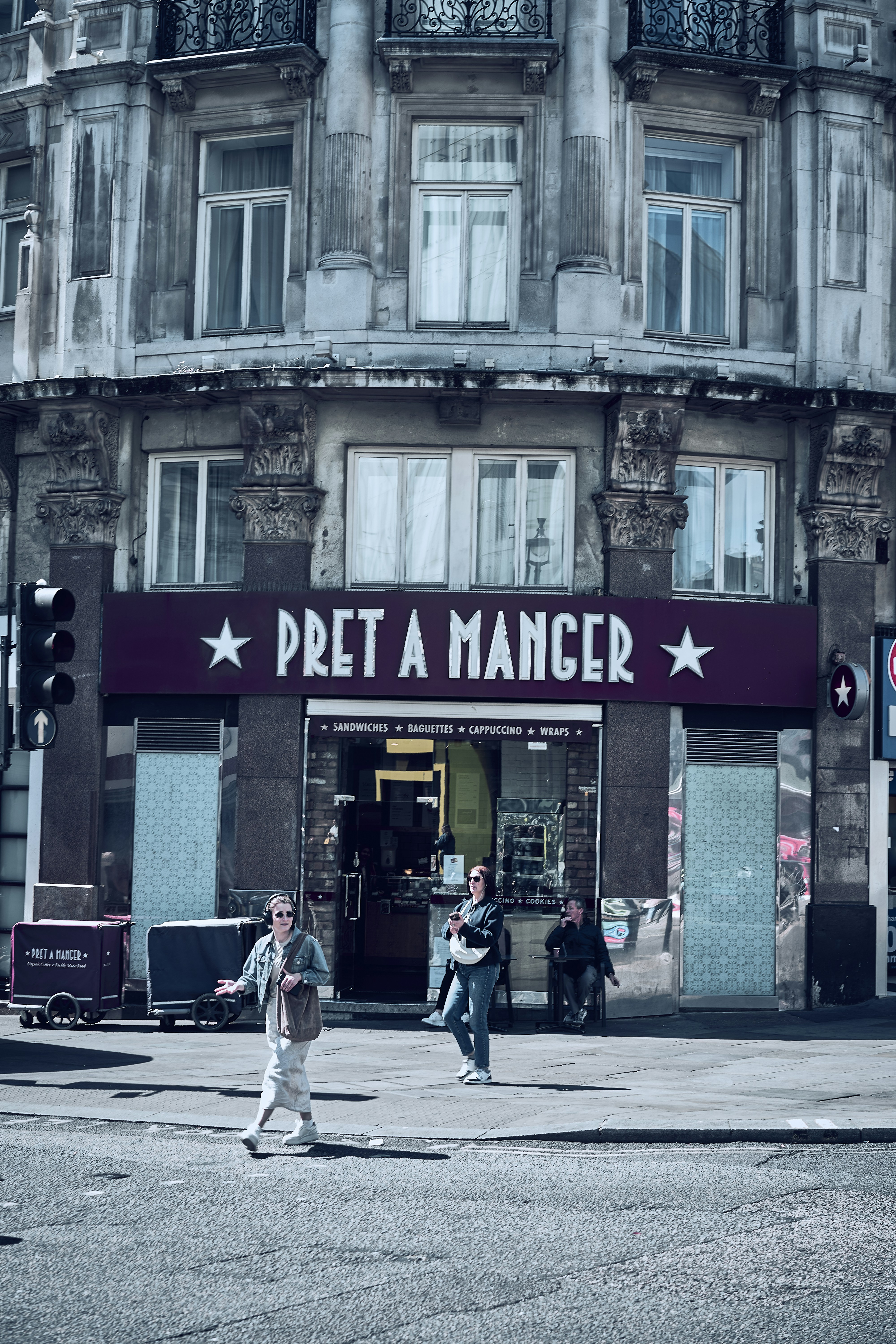 A street scene in central London, England.