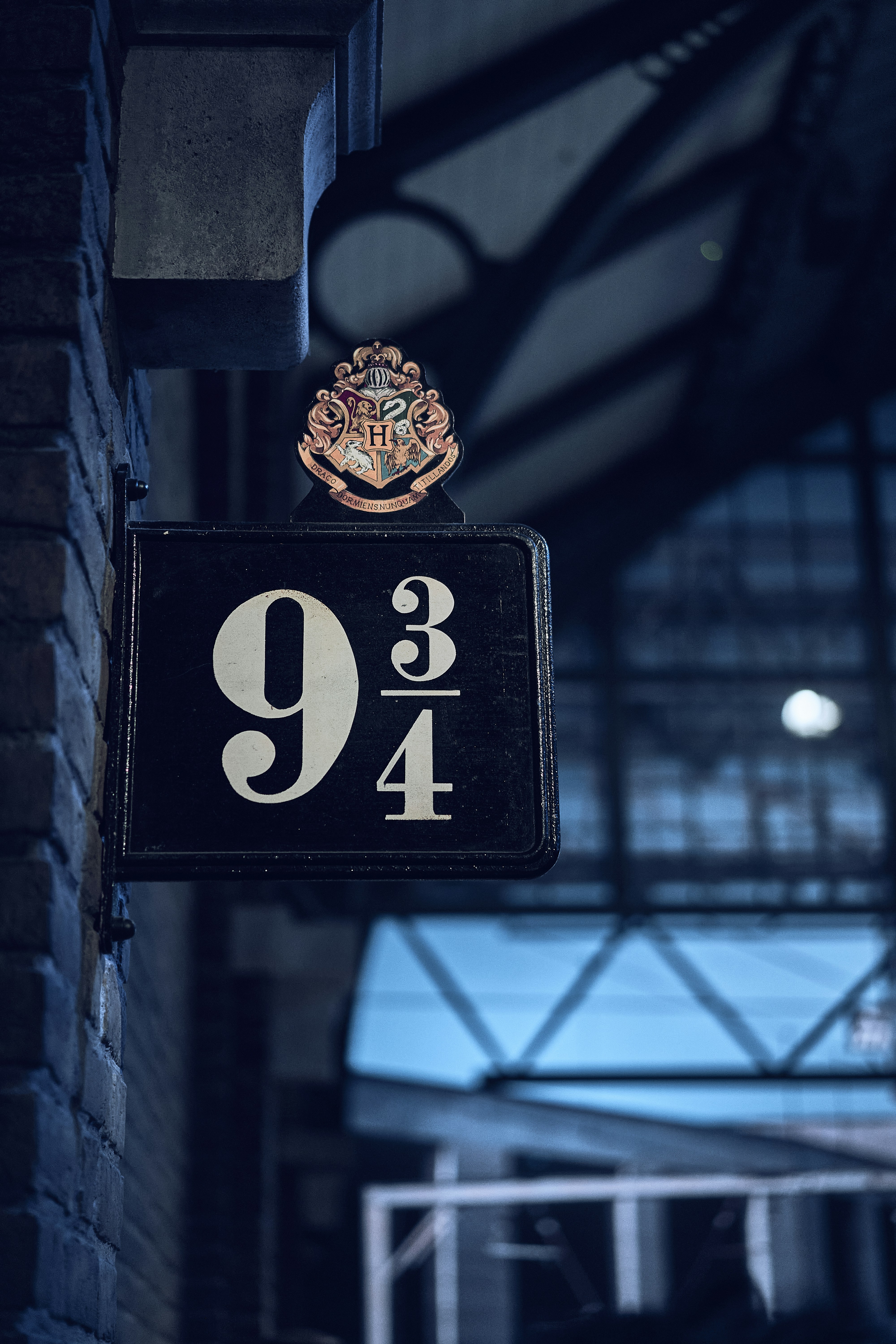 The Platform Nine and Three-Quarters sign at the Warner Bros. Studio Tour London.