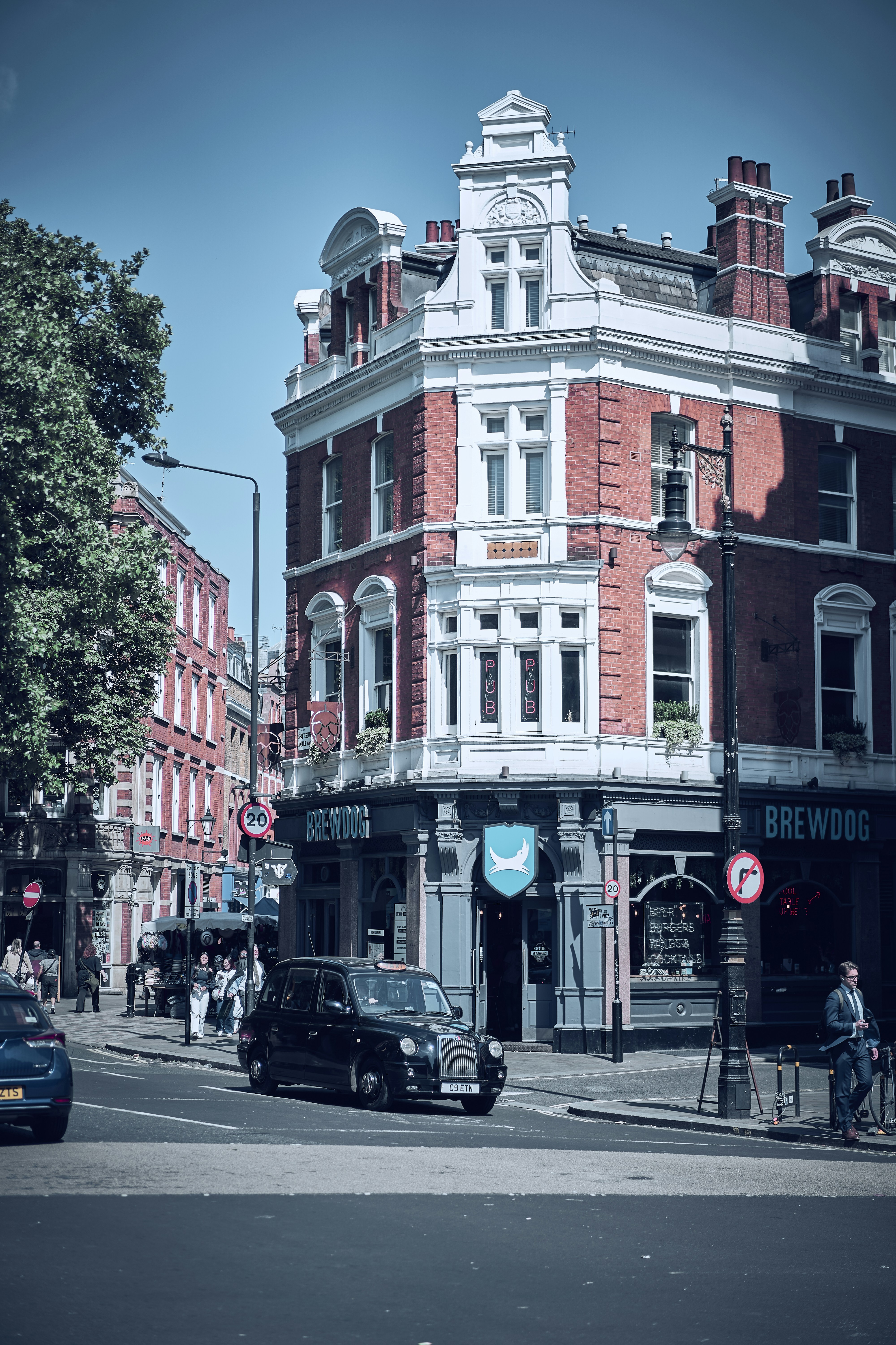 A street and cultural detail in London, England.