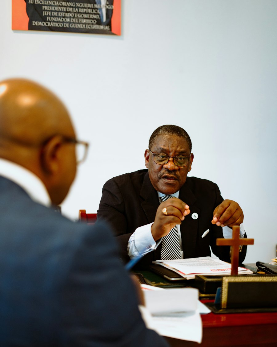 Legal counsel in a meeting