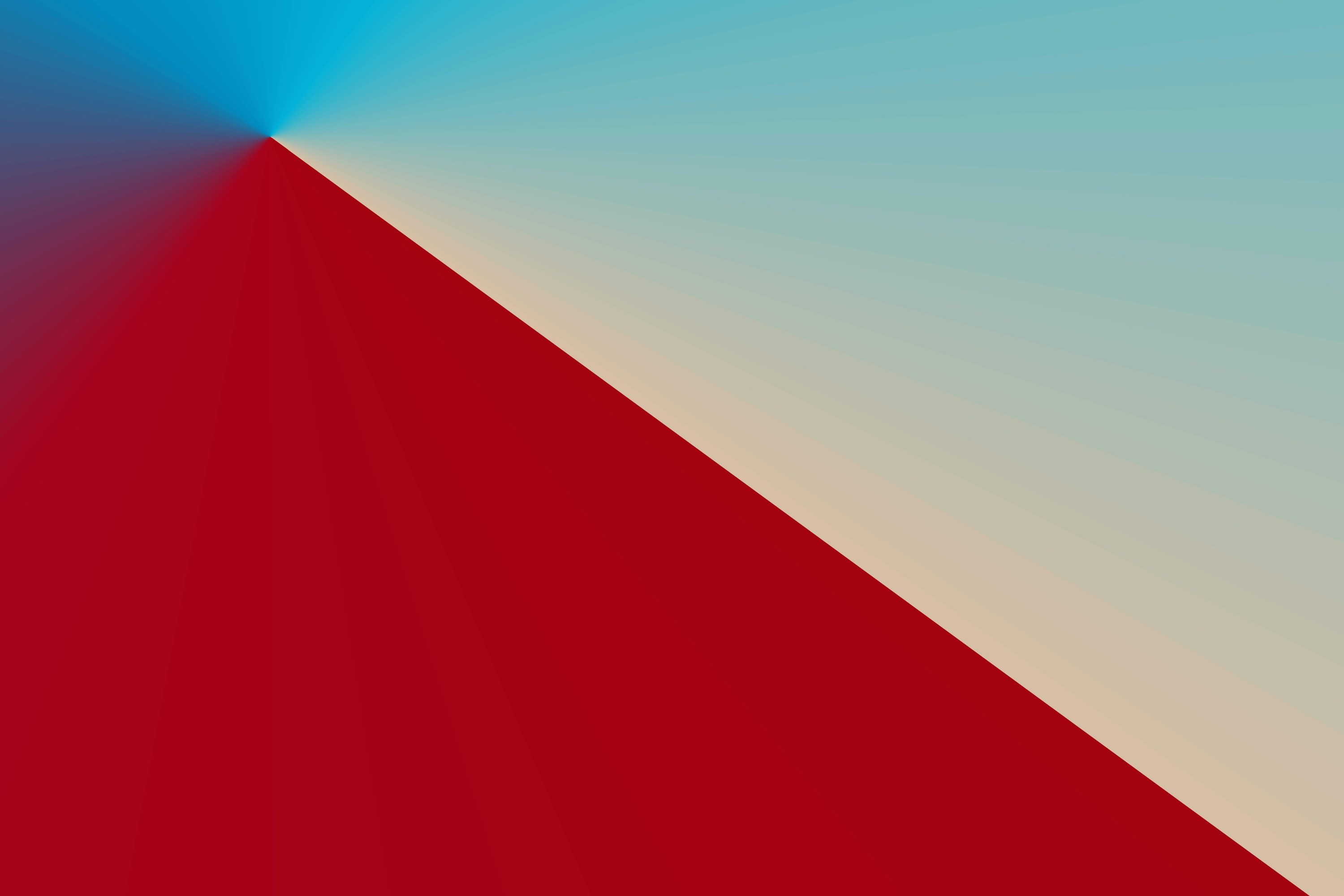 A sharp diagonal line separating a deep red area from a soft blue gradient