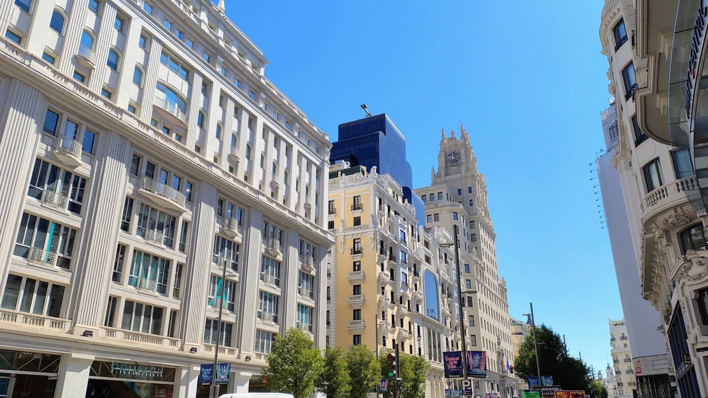 Palazzi storici sulla Gran Vía di Madrid